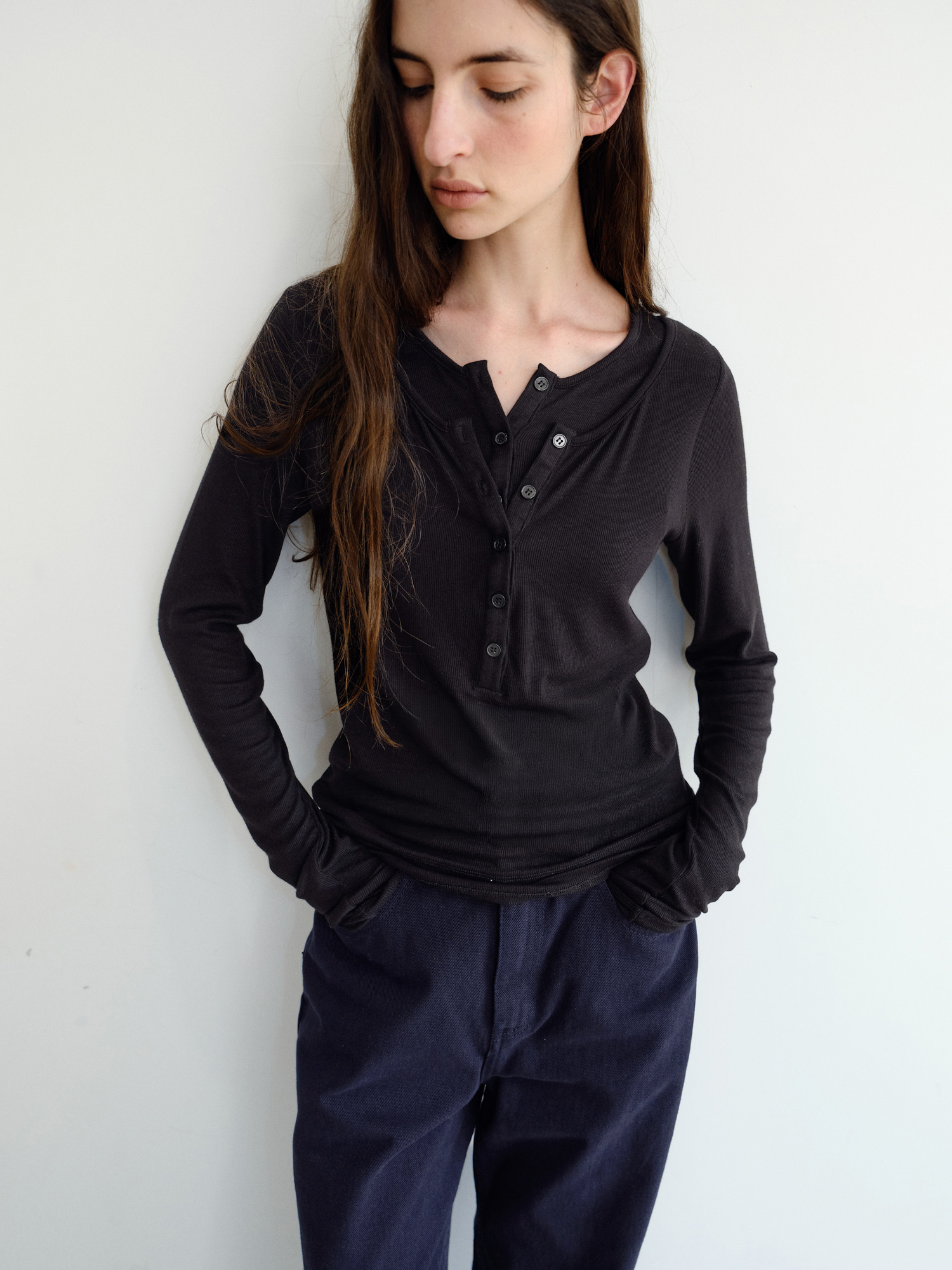 Veil Layered T-shirt [Black]