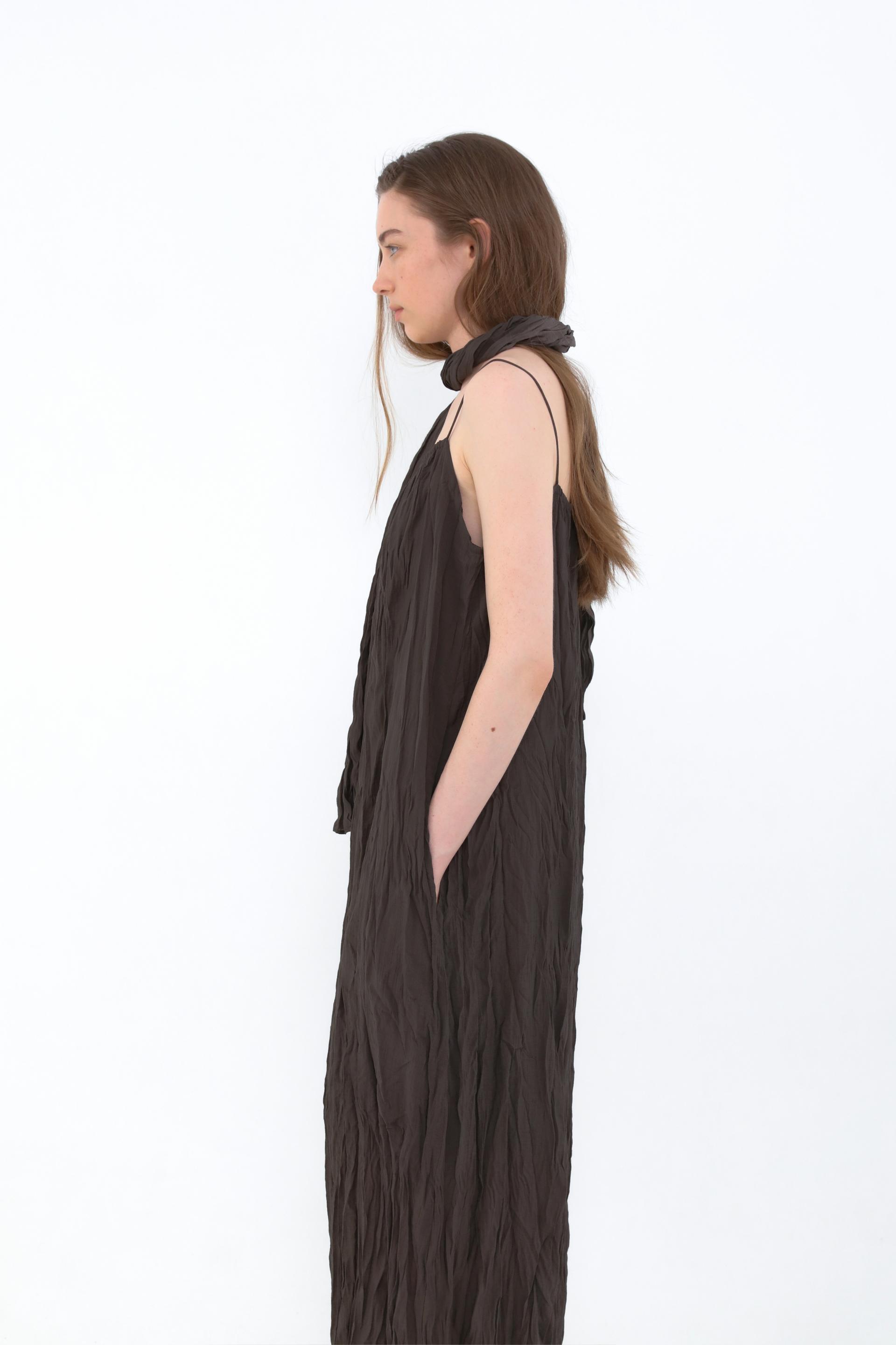 Maren Twist Scarf Dress [Brown]
