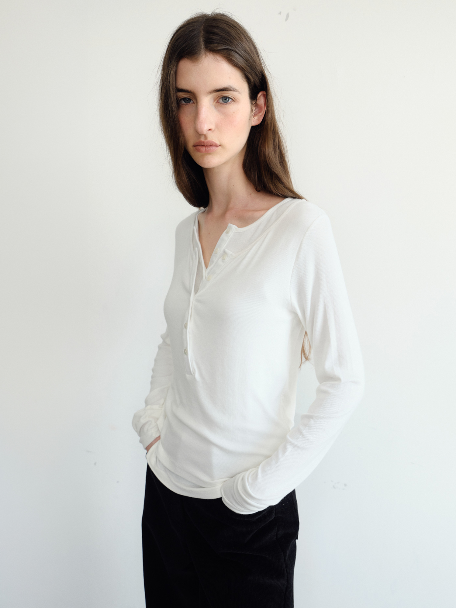 Veil Layered T-shirt [Ivory]
