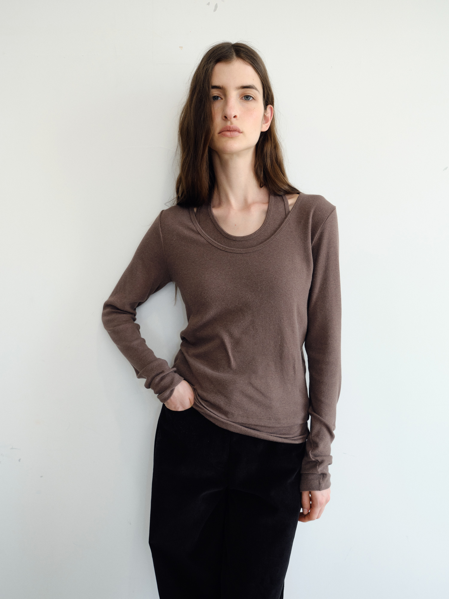 Loop Halter T-shirt [Brown]