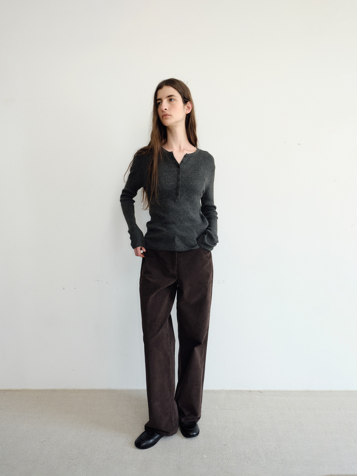 Hale Henley Knit [Charcoal]