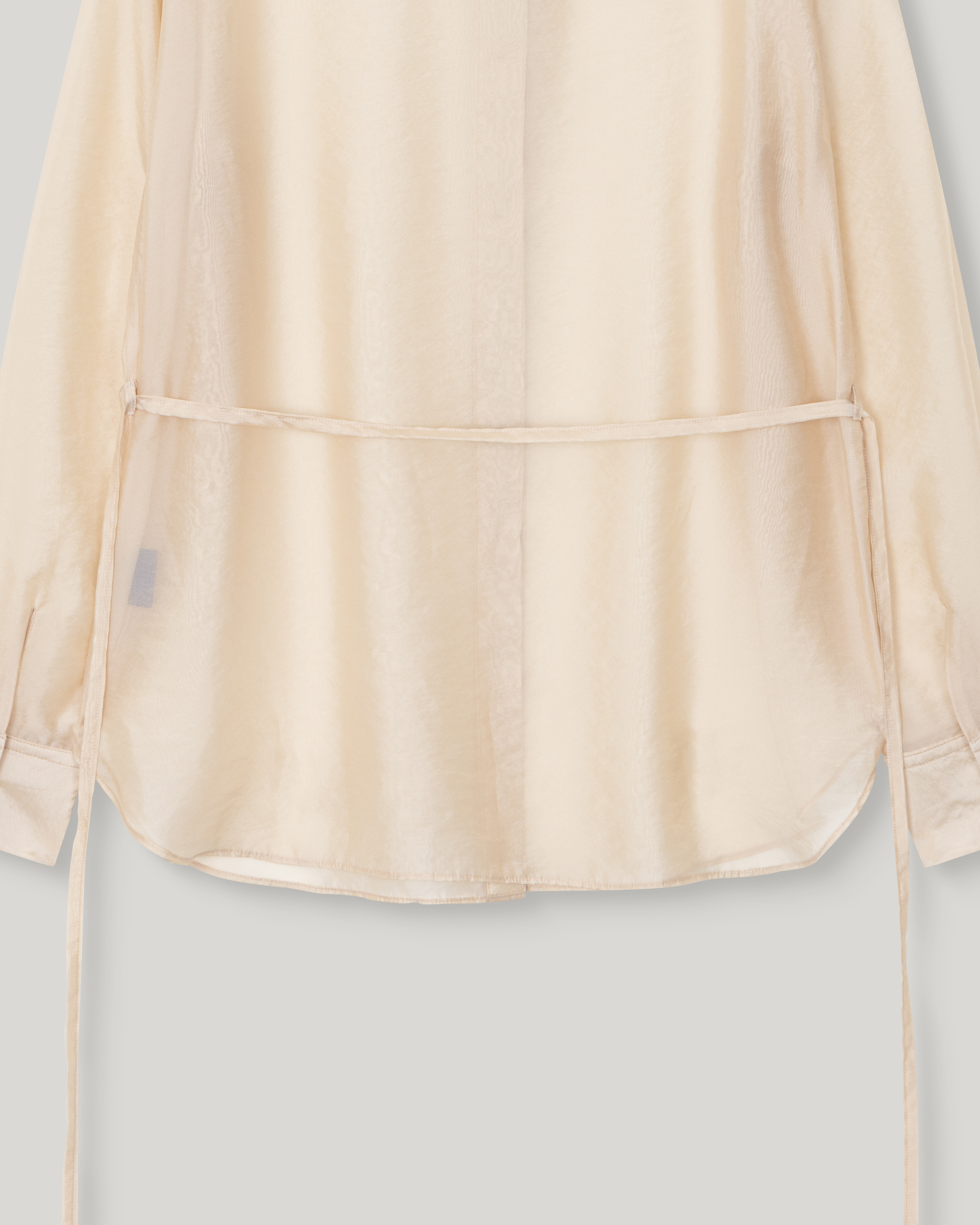 Mare Belted Sheer Blouse [Beige]