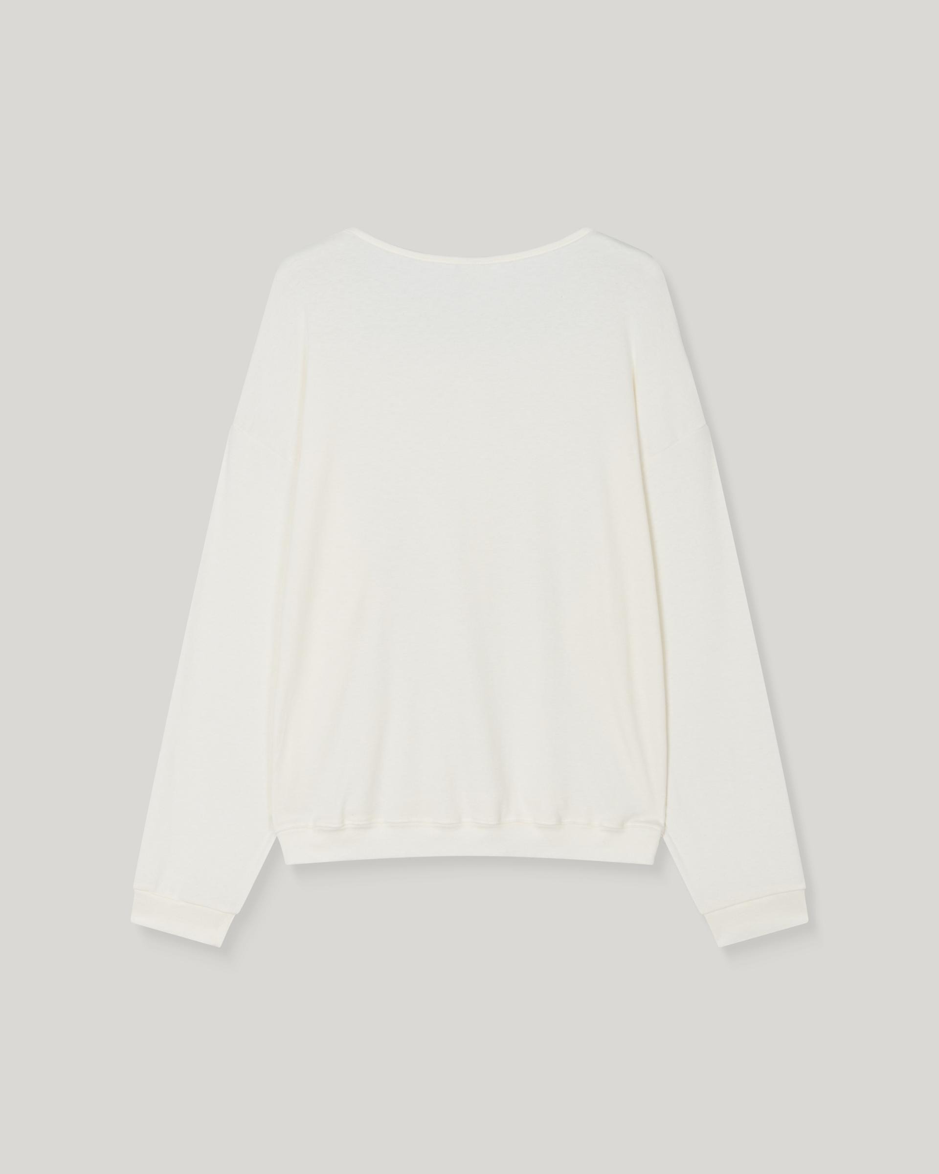 Leno Wool V-neck T-shirt [Ivory]