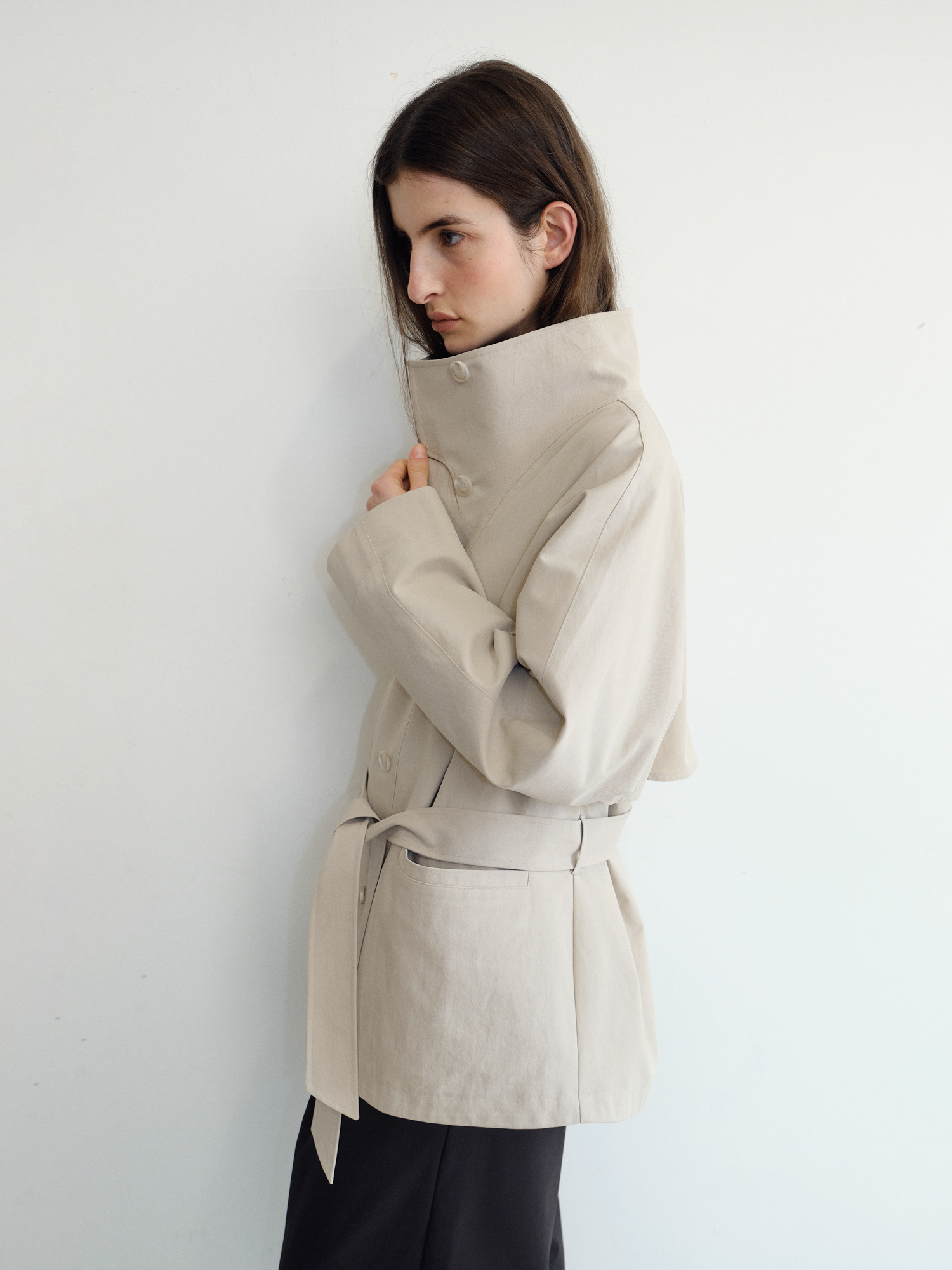 Dane Half Trench Coat [Beige]
