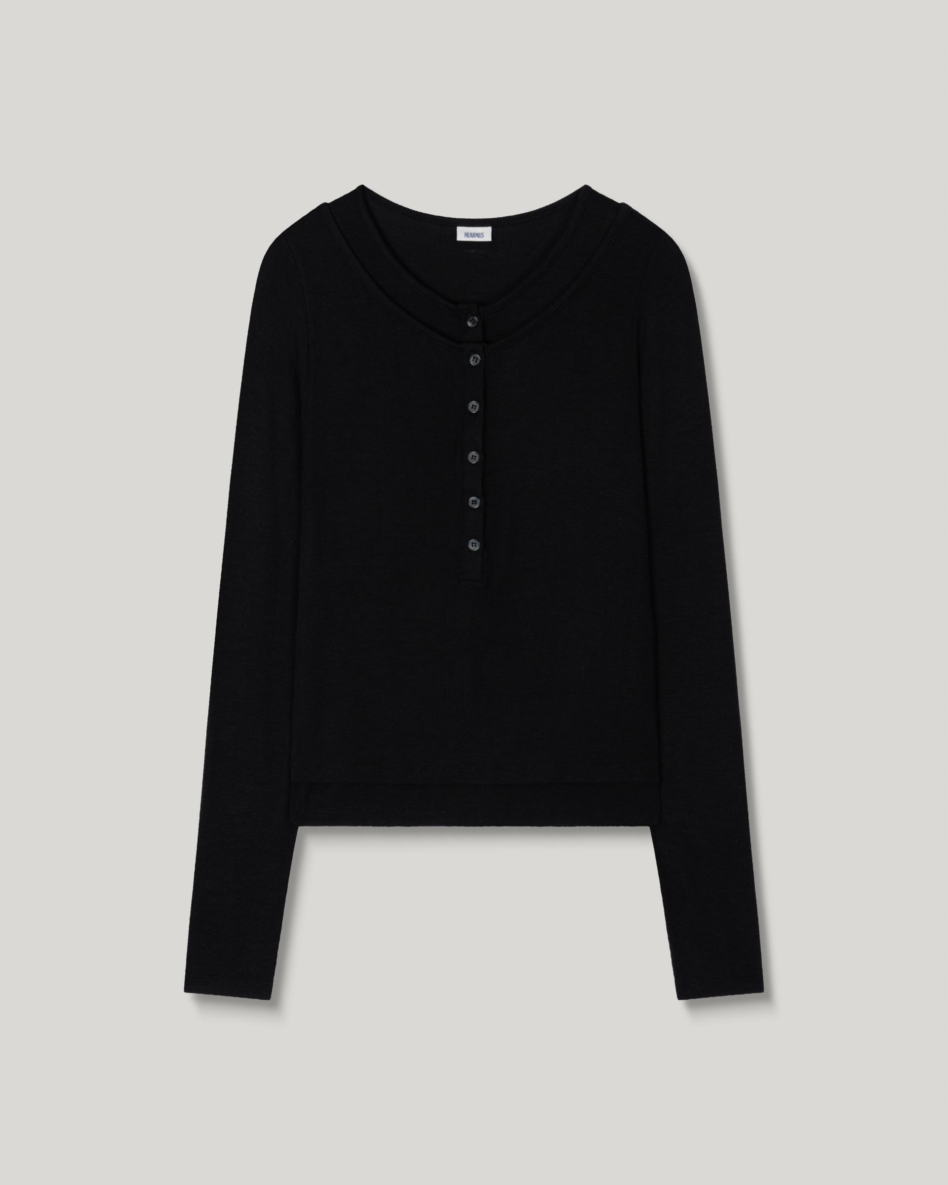 Veil Layered T-shirt [Black]