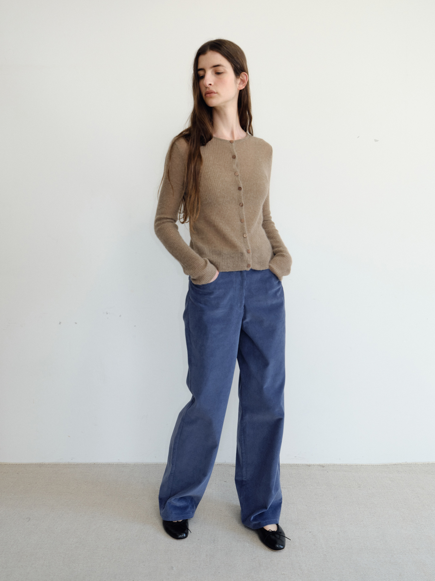 Elio Wool Knit Cardigan [Brown]