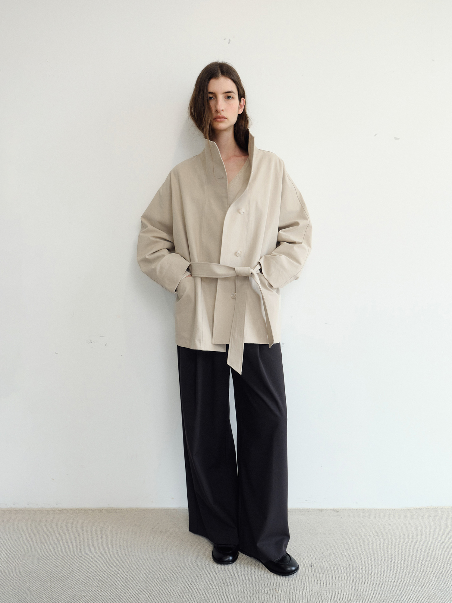 Dane Half Trench Coat [Beige]