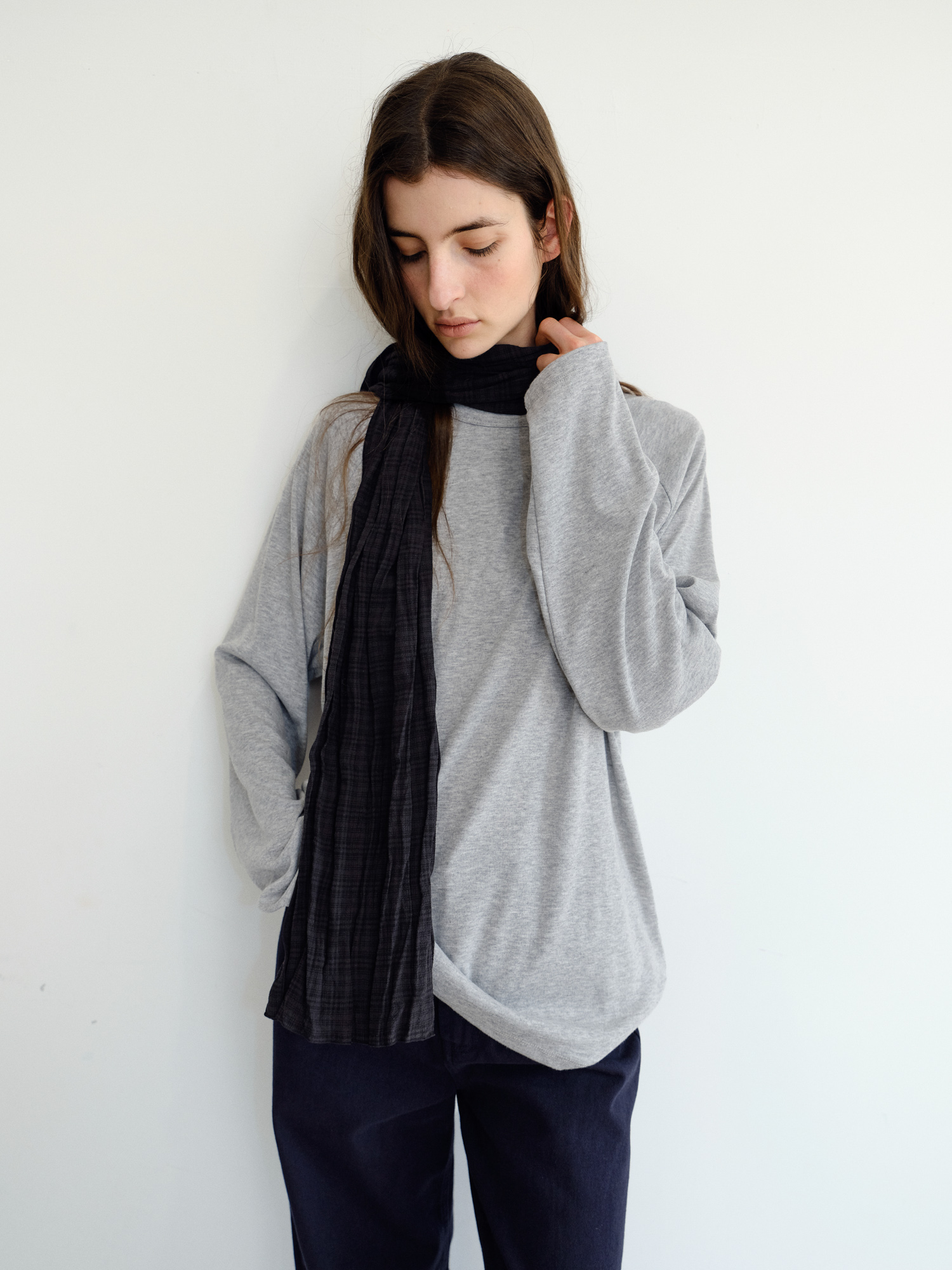 Ripple Check Scarf [Black]