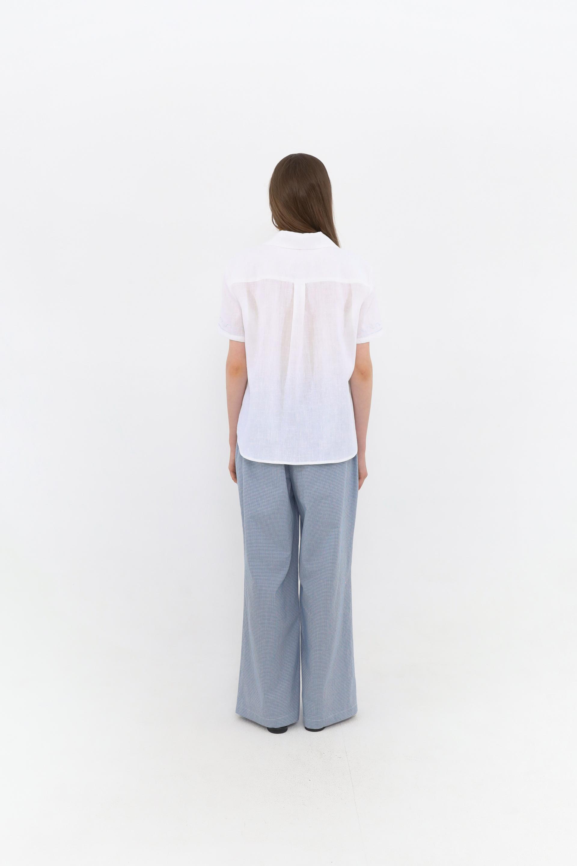 Riel Detail Linen Shirt [Sky Blue]