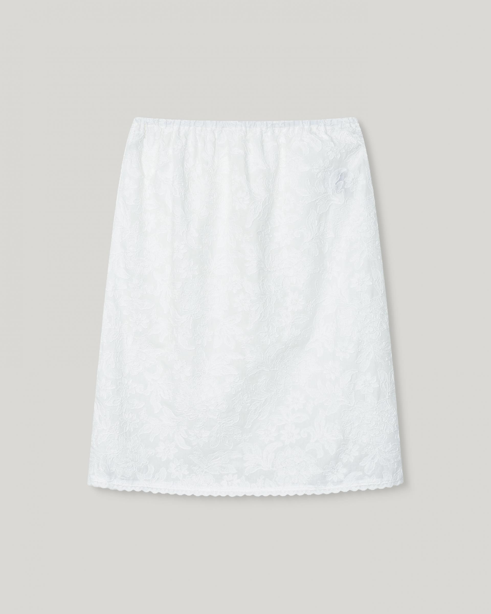 Eyelet Flower Pattern Skirt [Ivory]