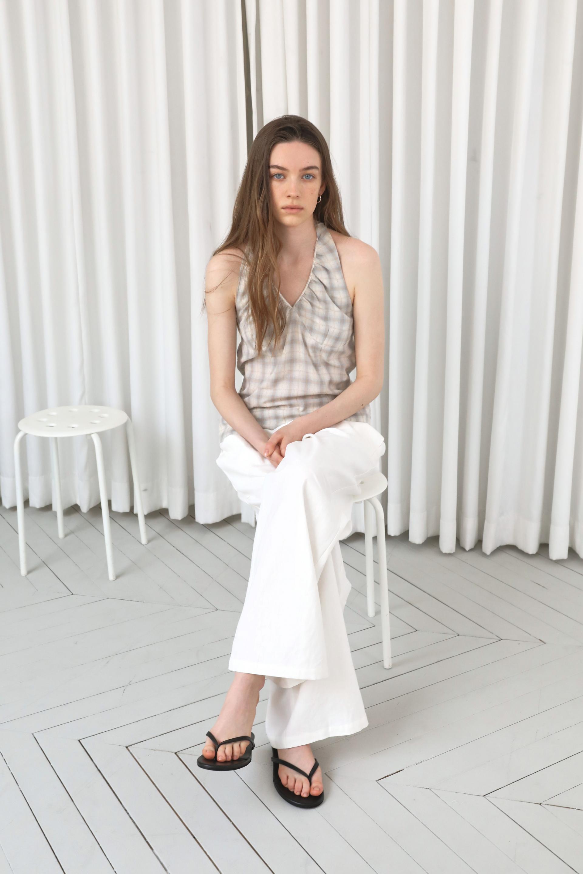 Plaid Halterneck Blouse [Checked]
