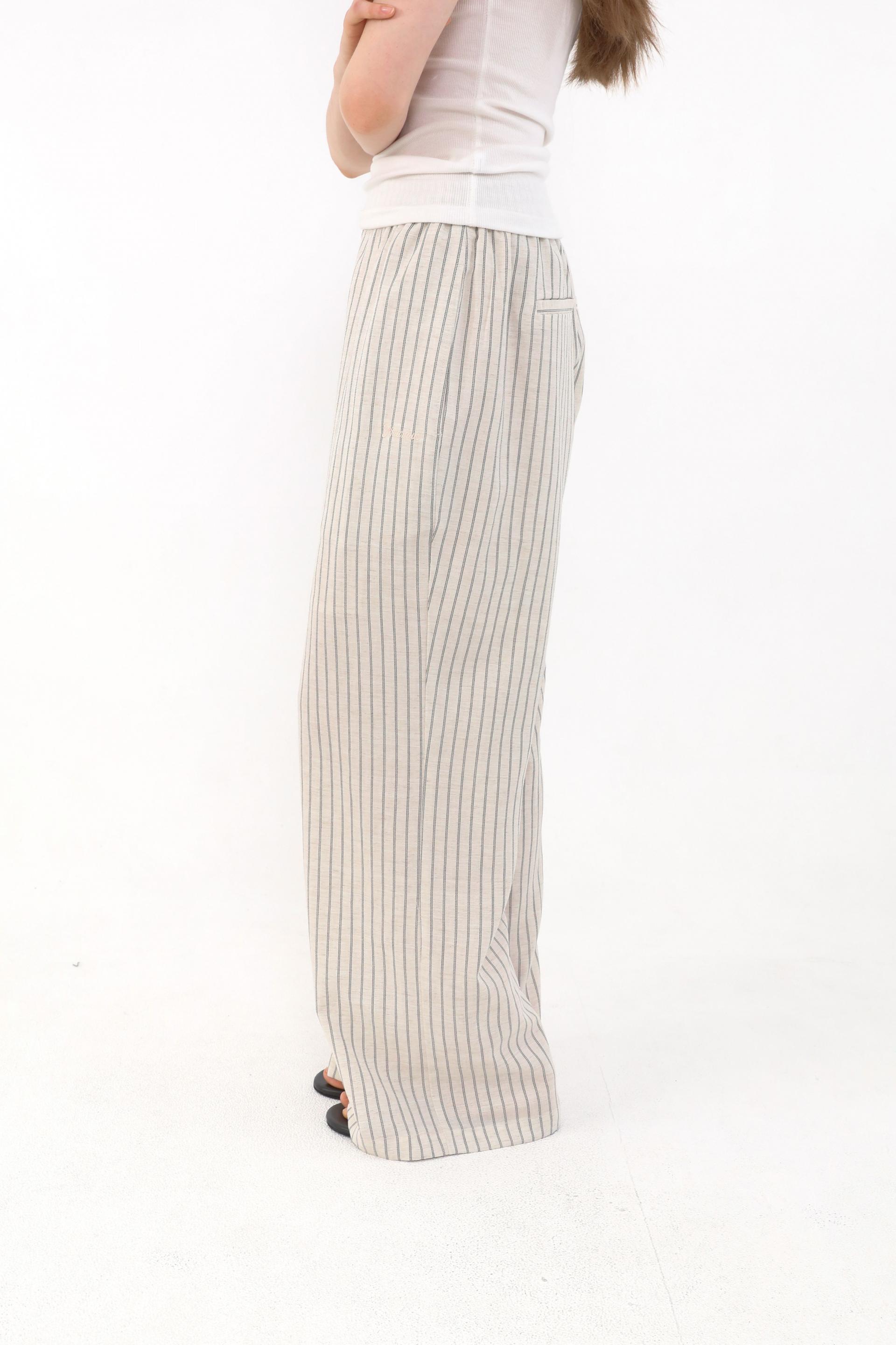 Ver Stripe Linen Pants [Black]
