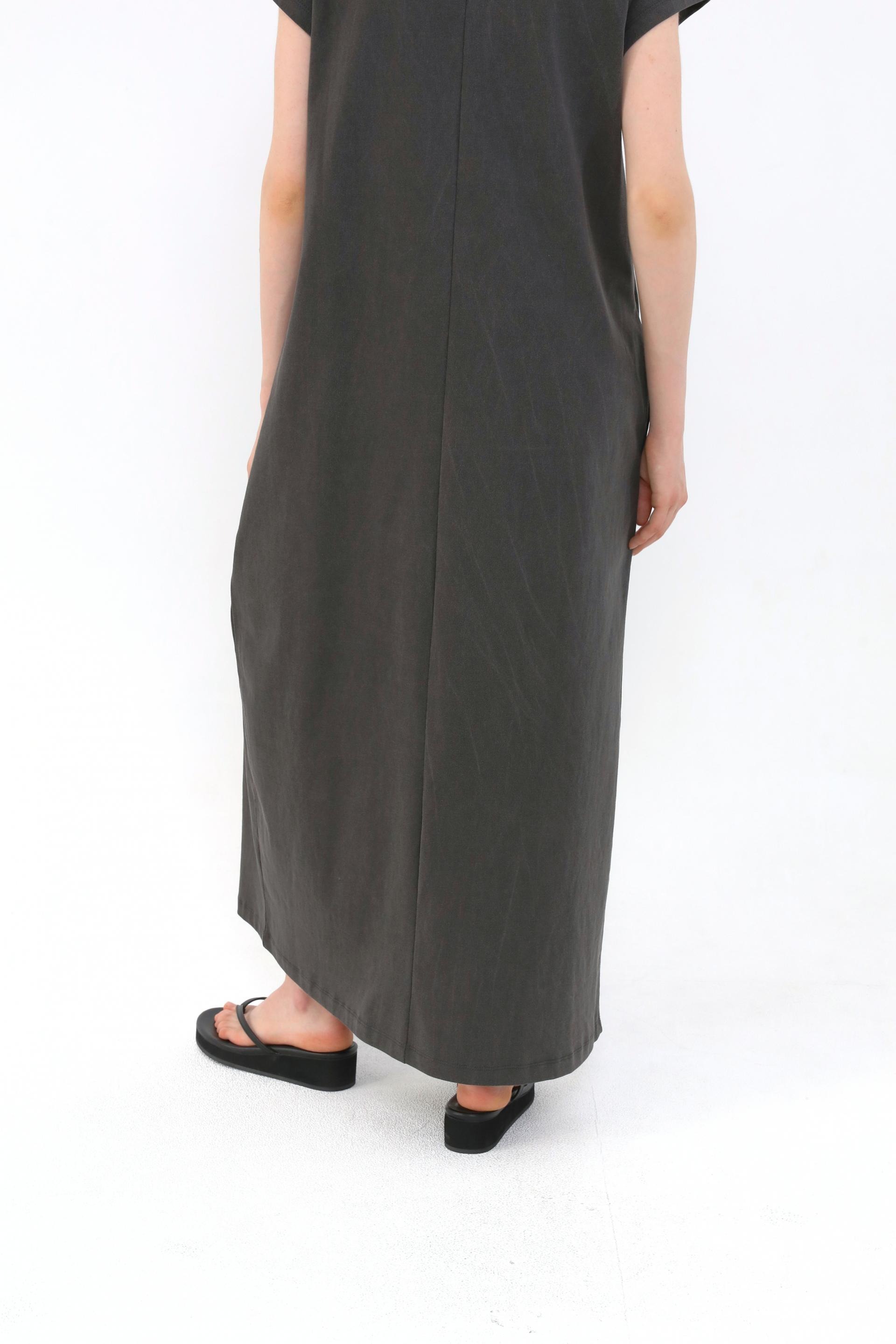 Margarine Pigment Cotton Dress [Charcoal]