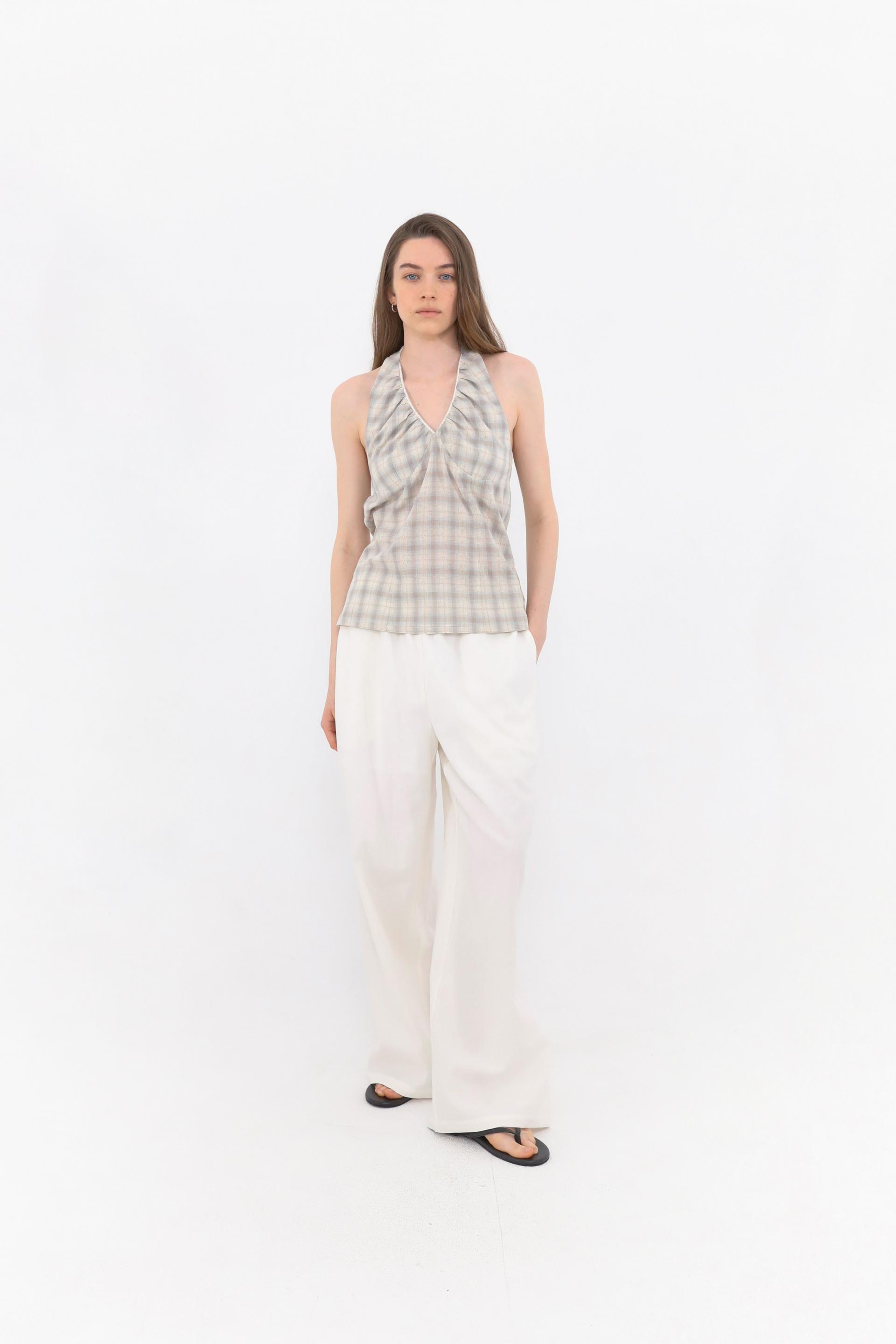 Plaid Halterneck Blouse [Checked]
