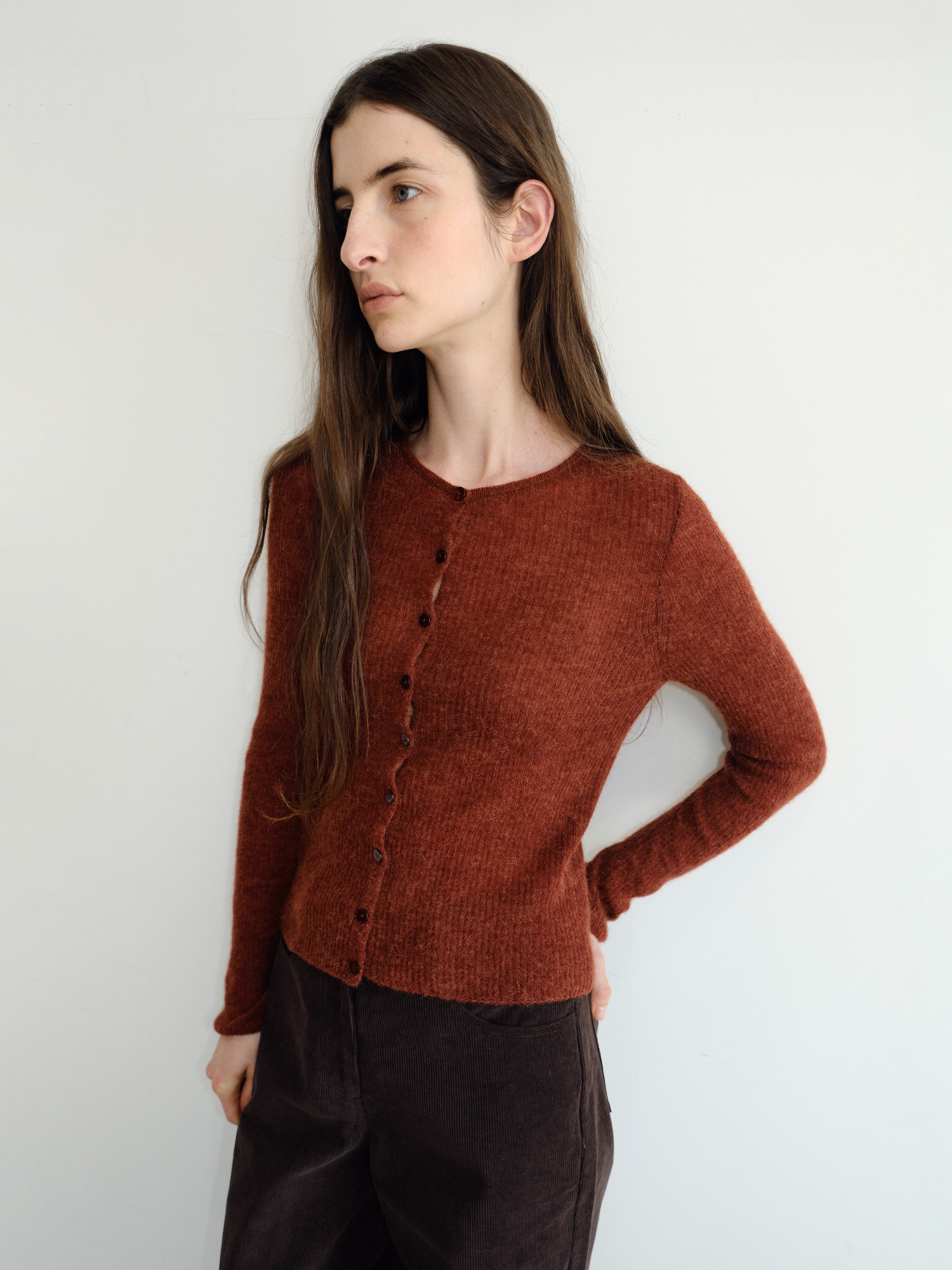 Elio Wool Knit Cardigan [Red]