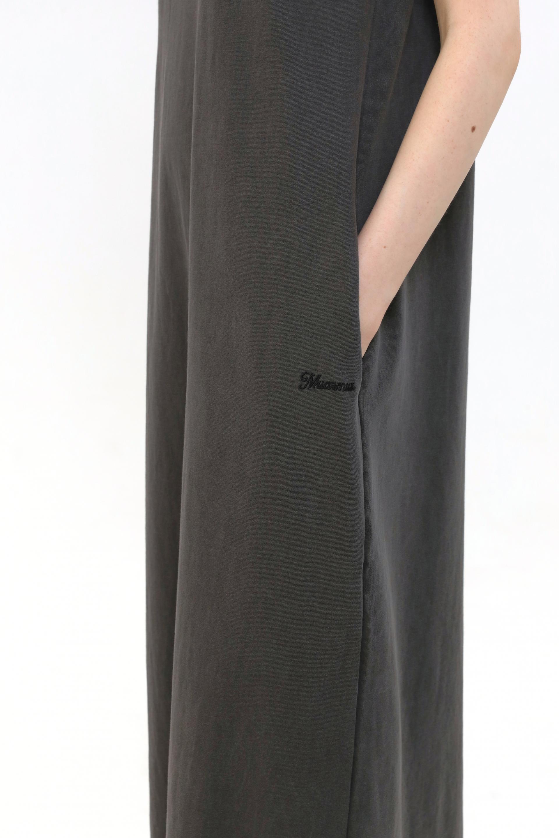 Margarine Pigment Cotton Dress [Charcoal]