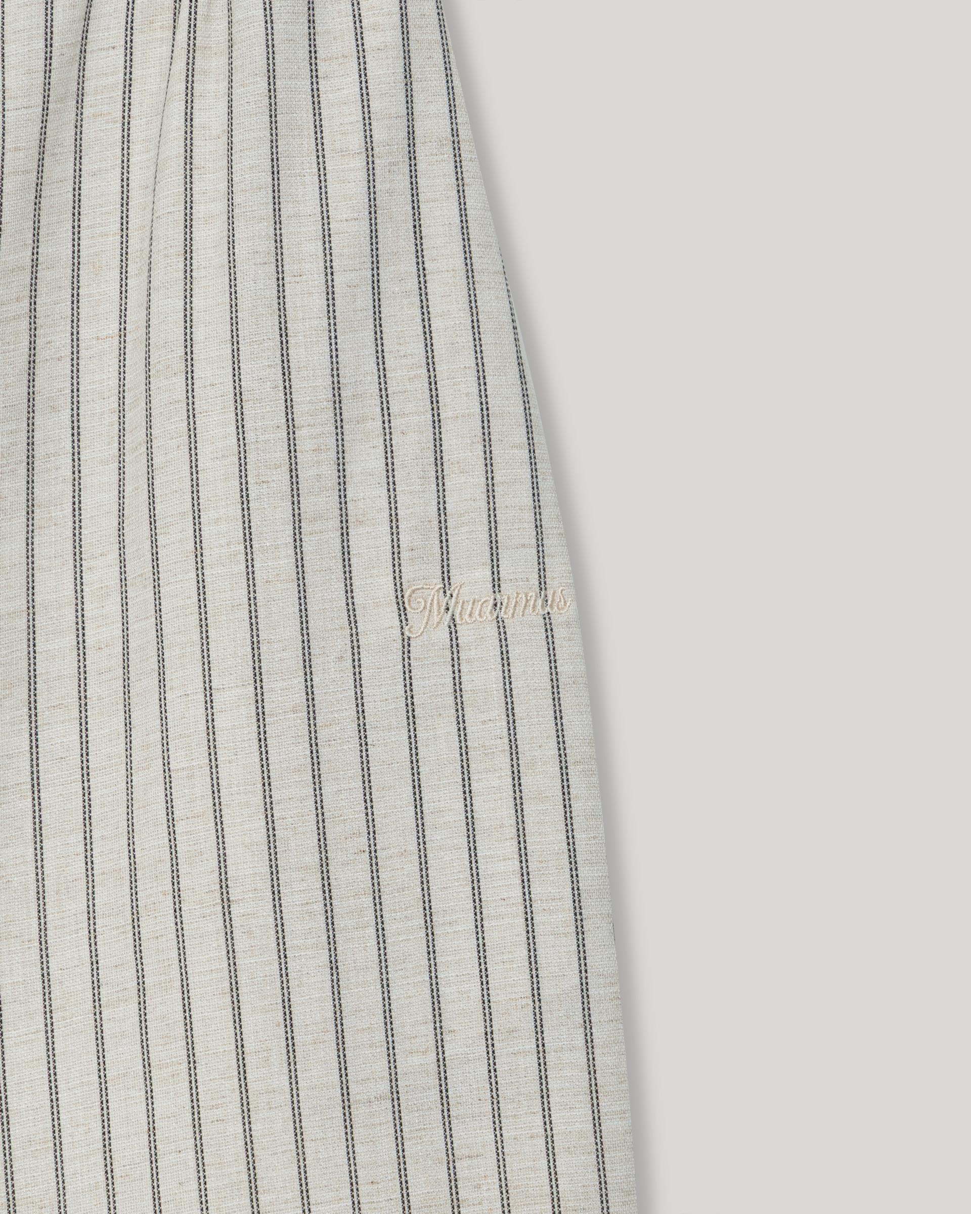 Ver Stripe Linen Pants [Black]