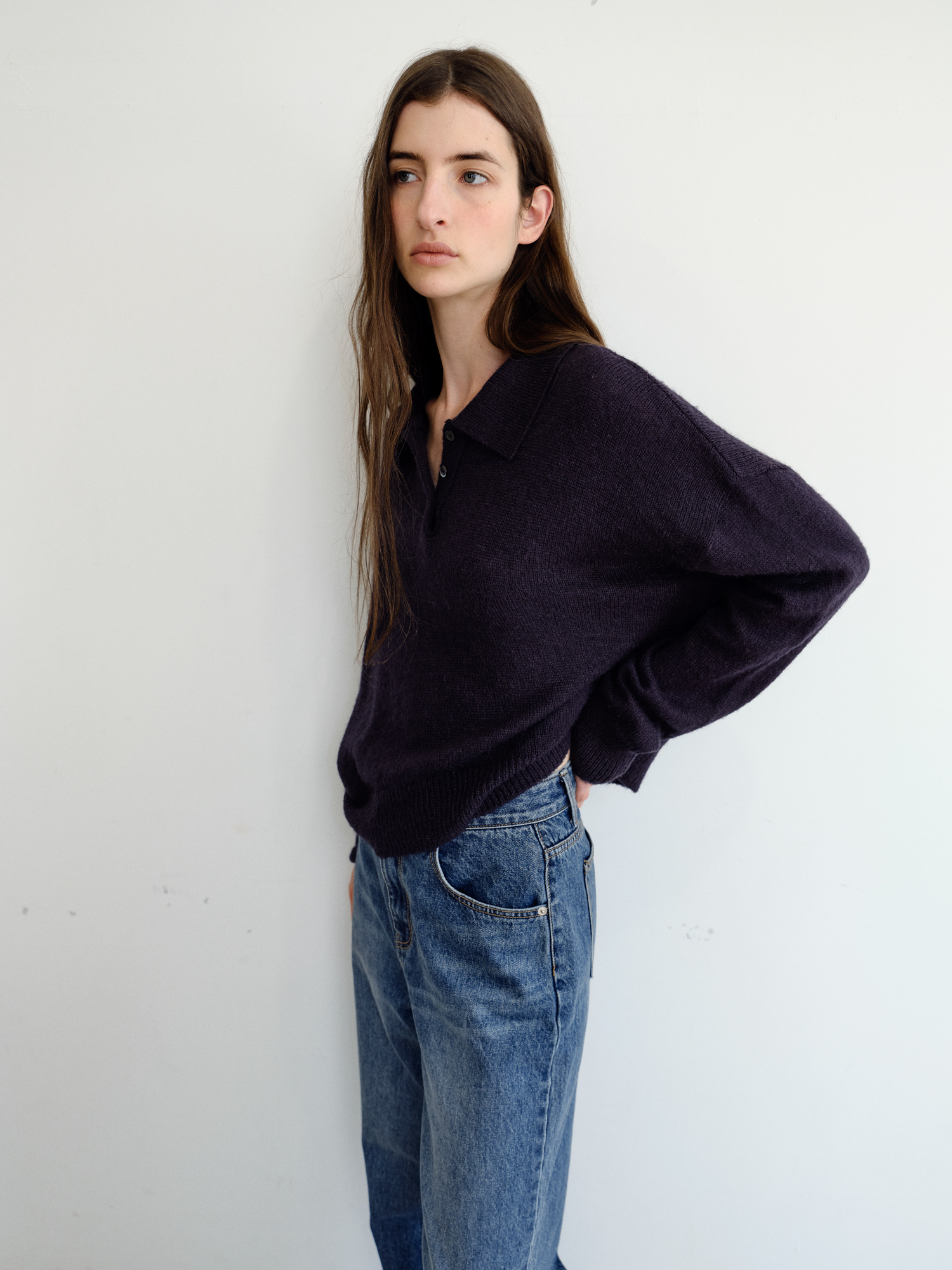 Alto Wool Collar Knit [Navy]