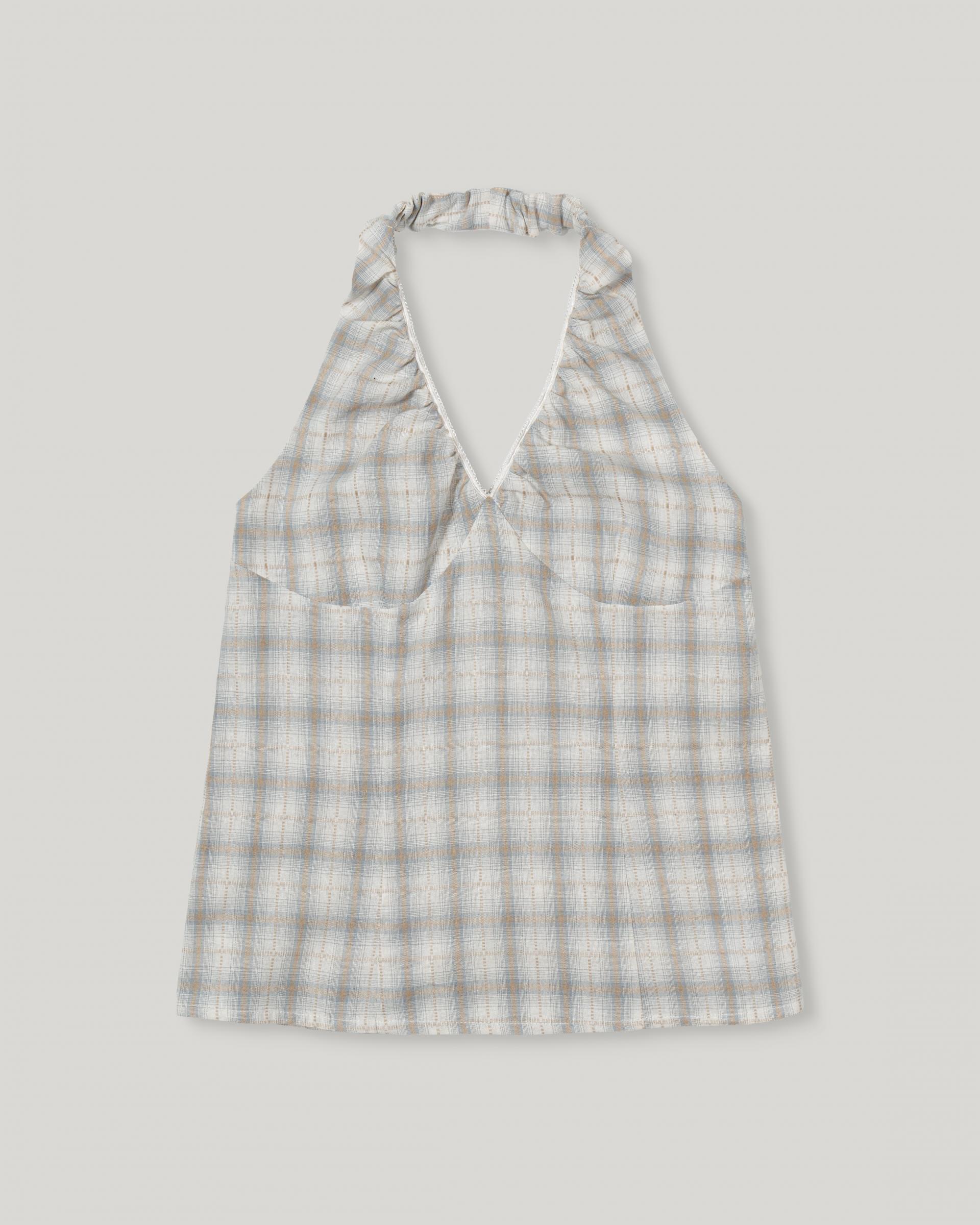 Plaid Halterneck Blouse [Checked]