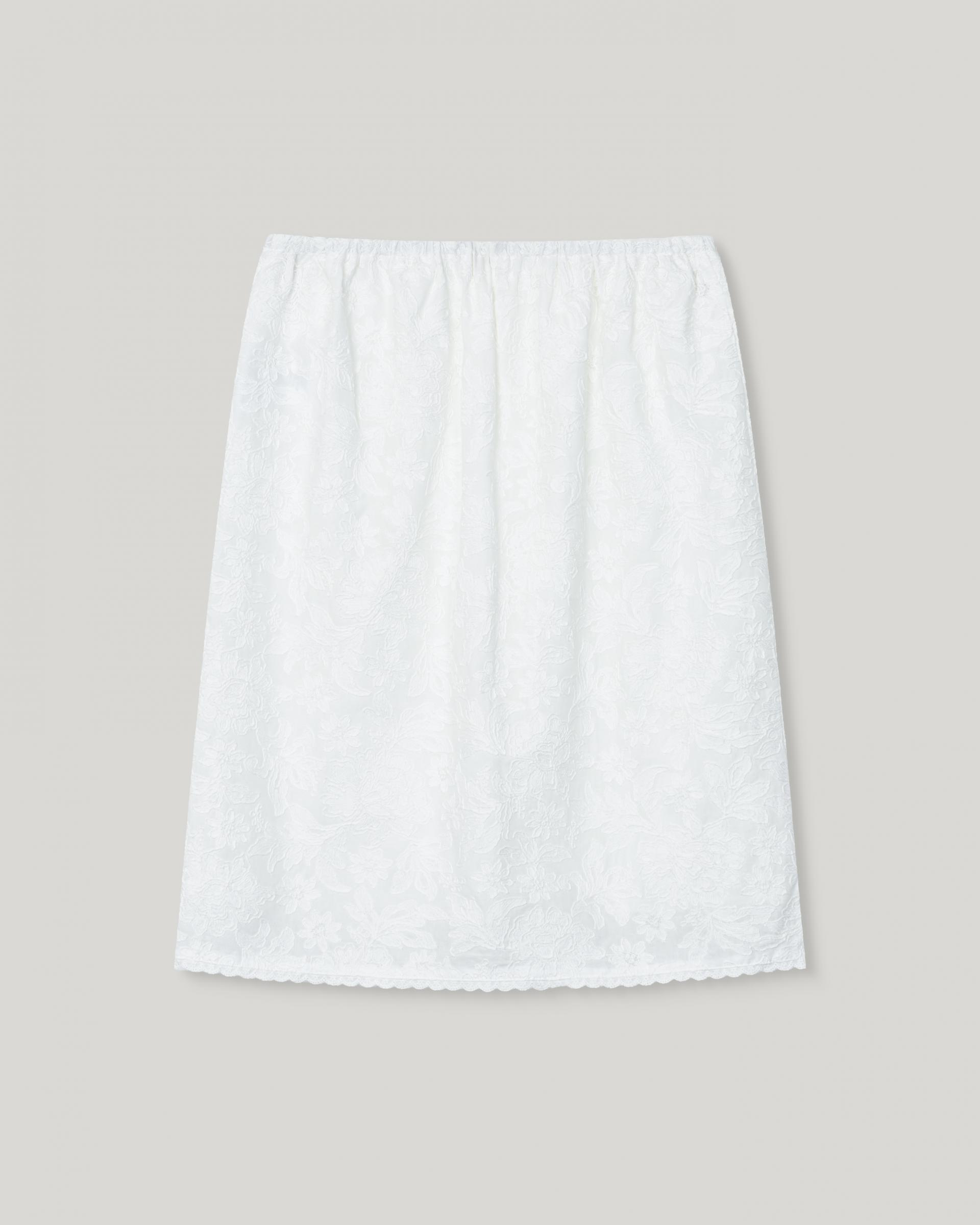 Eyelet Flower Pattern Skirt [Ivory]