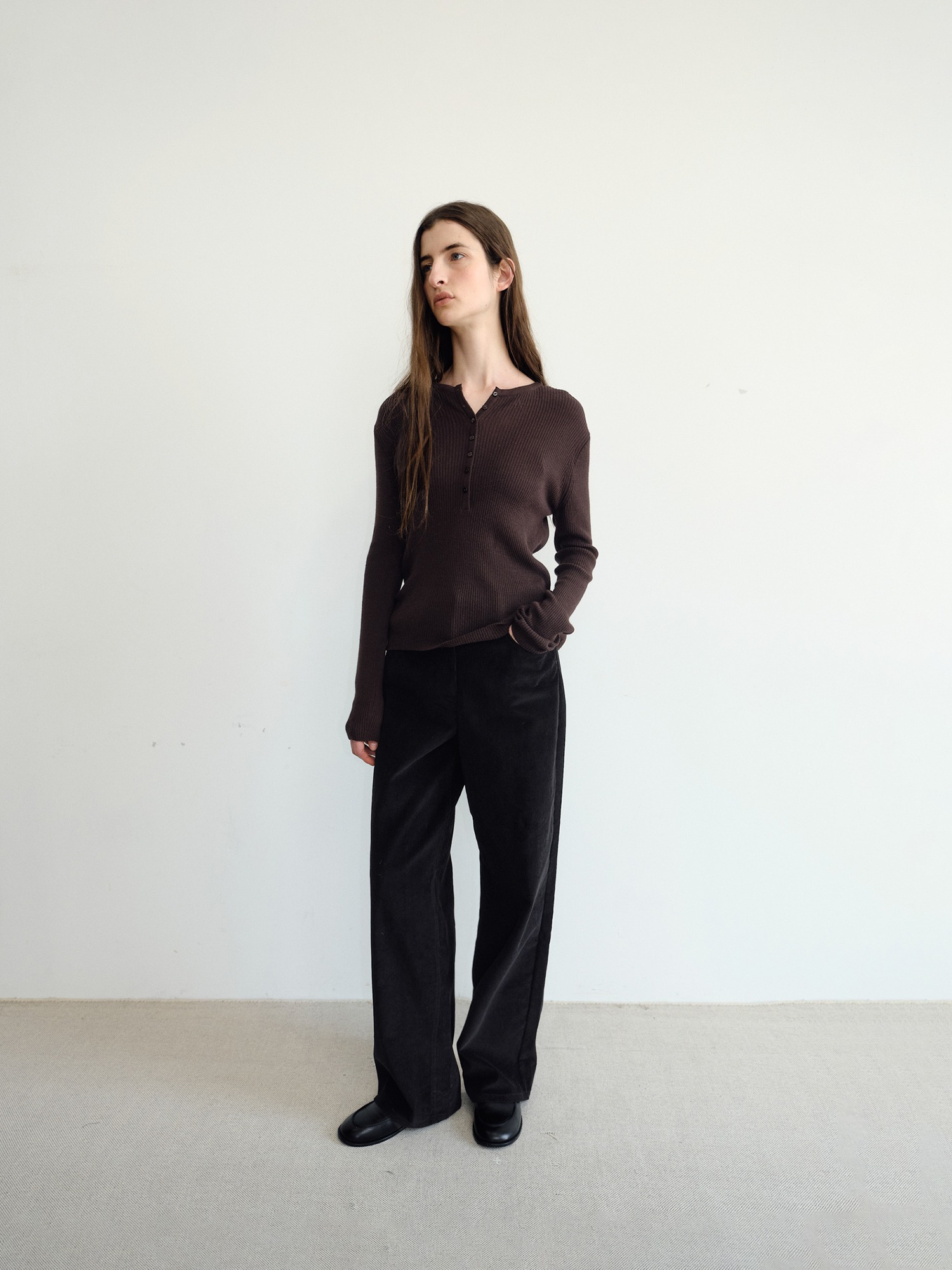 Hale Henley Knit [Brown]