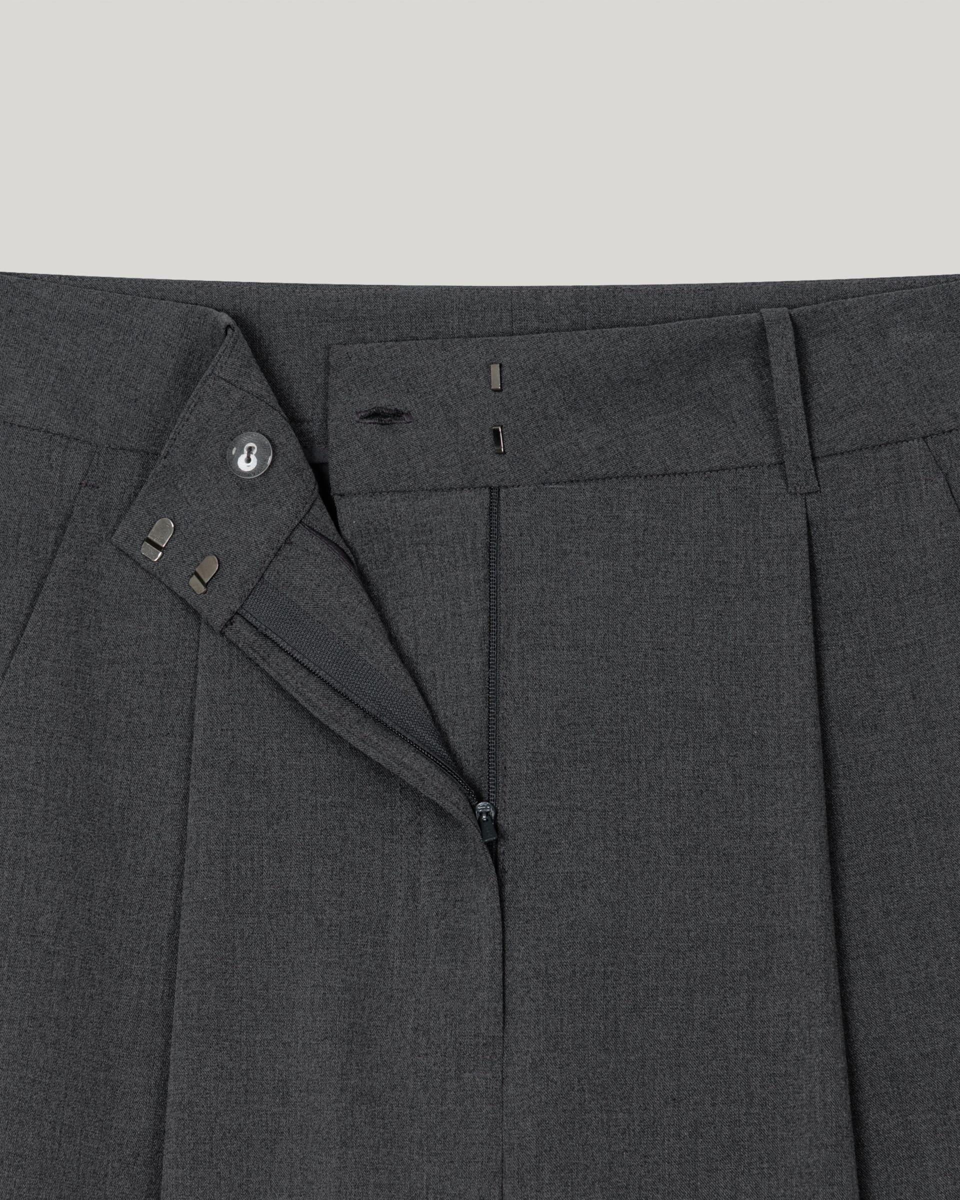 Grove Wool Wide Slacks [Gray]
