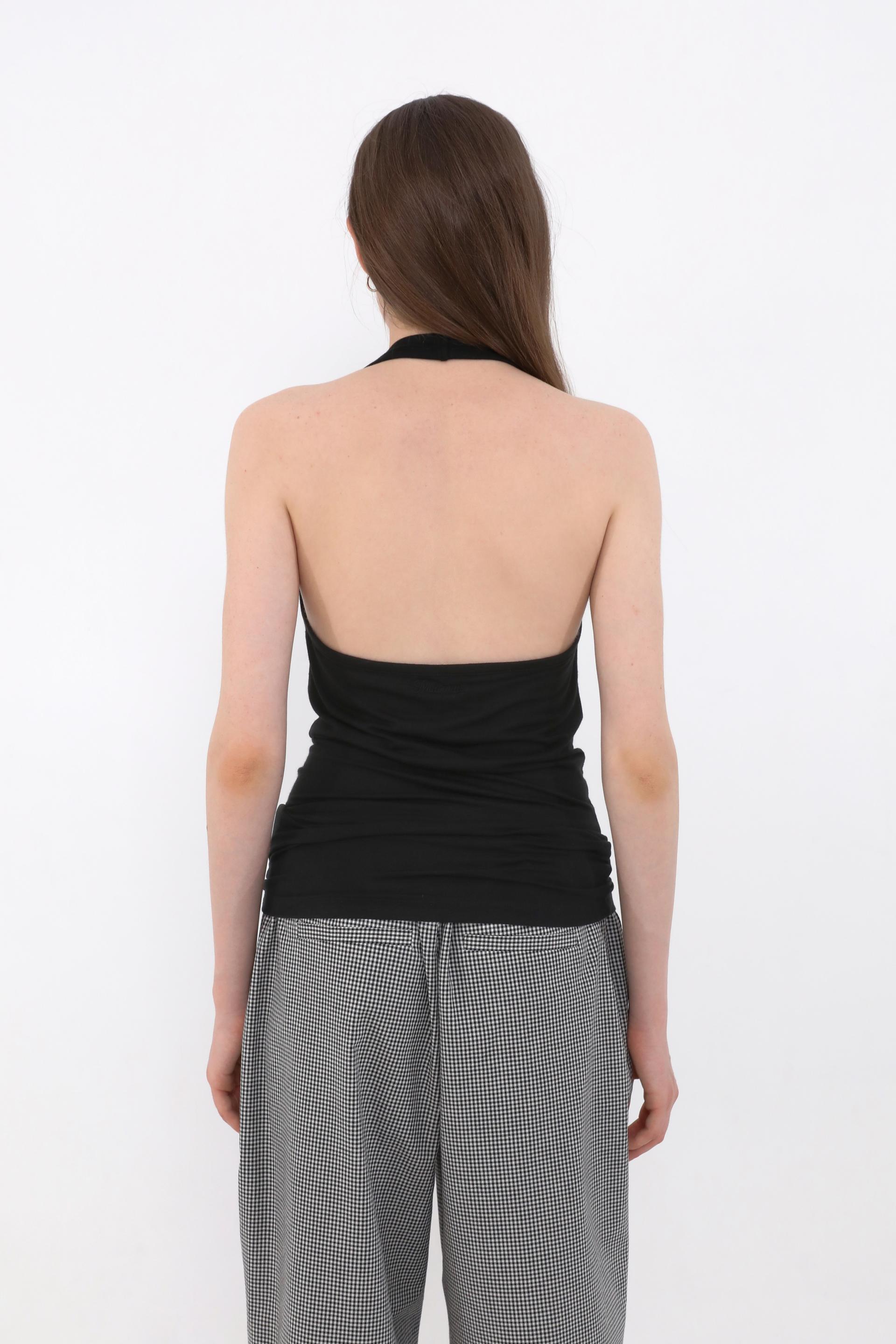 Draped Halterneck Sleeveless [Black]