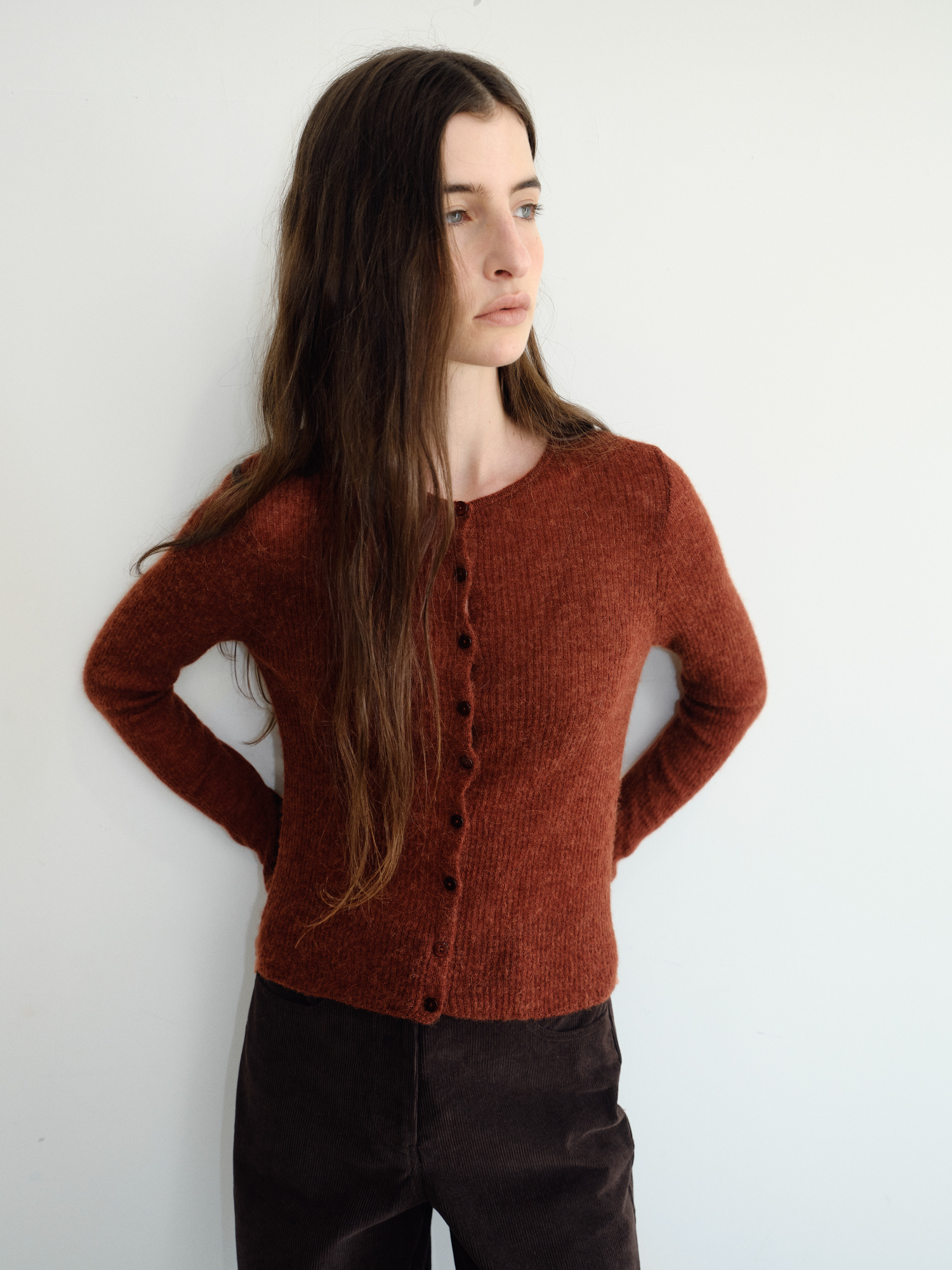 Elio Wool Knit Cardigan [Red]