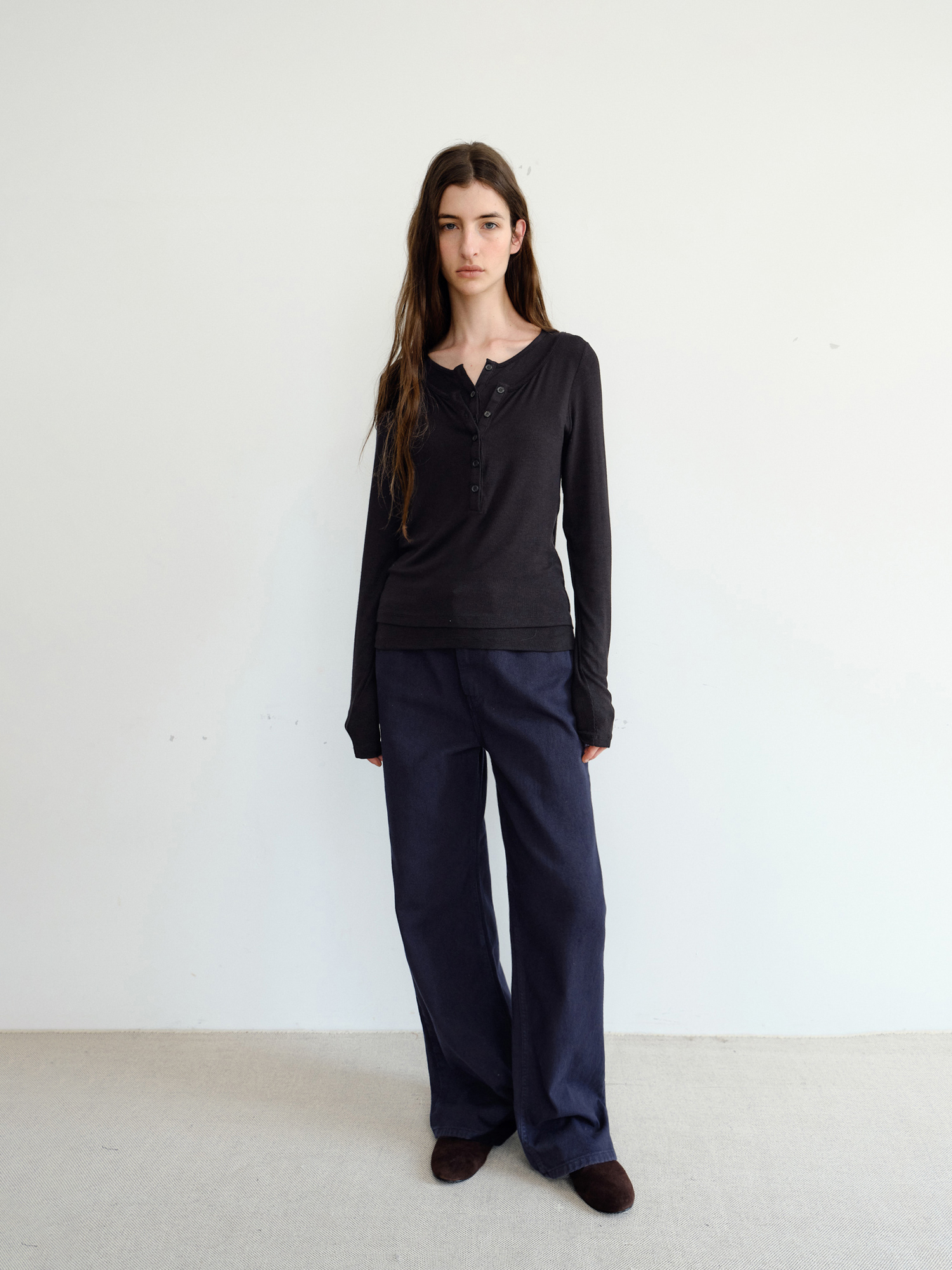 Veil Layered T-shirt [Black]