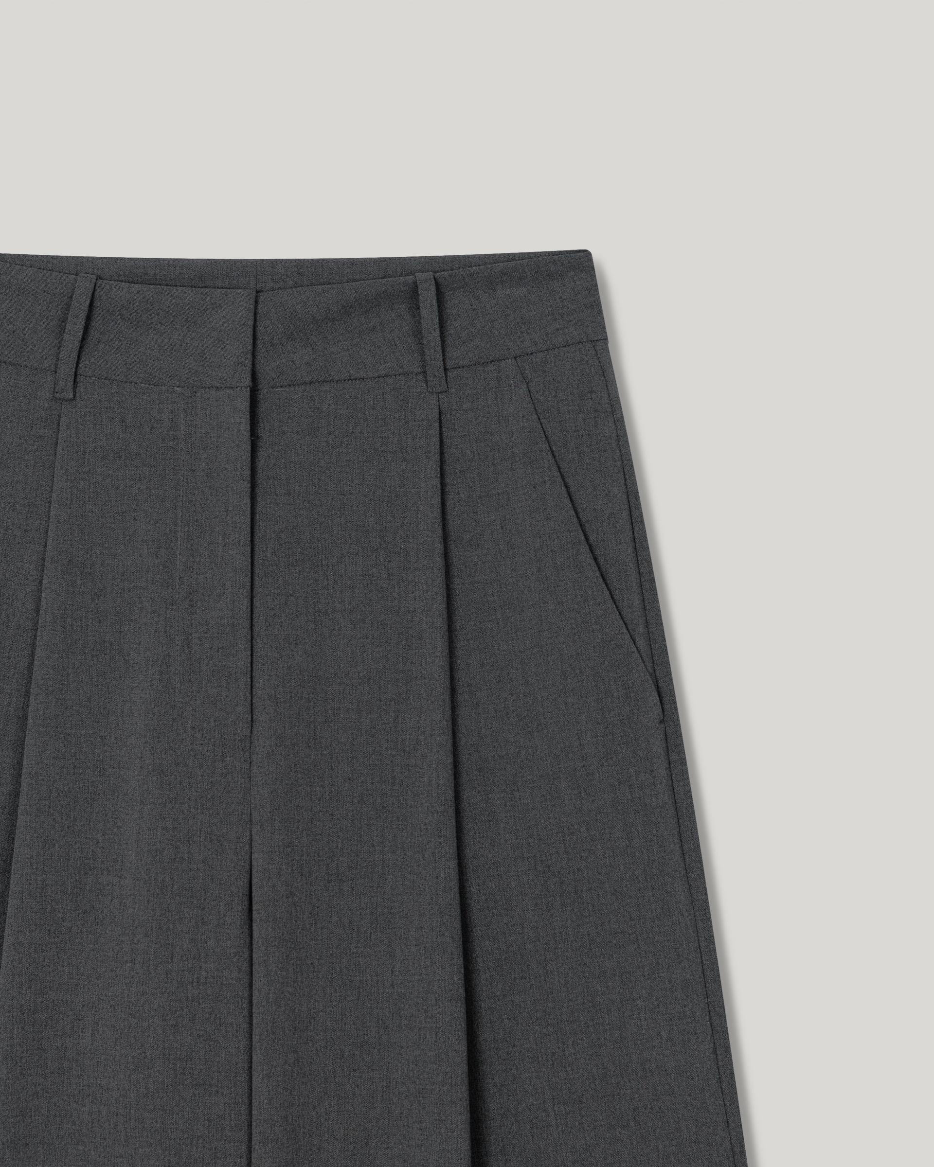 Grove Wool Wide Slacks [Gray]