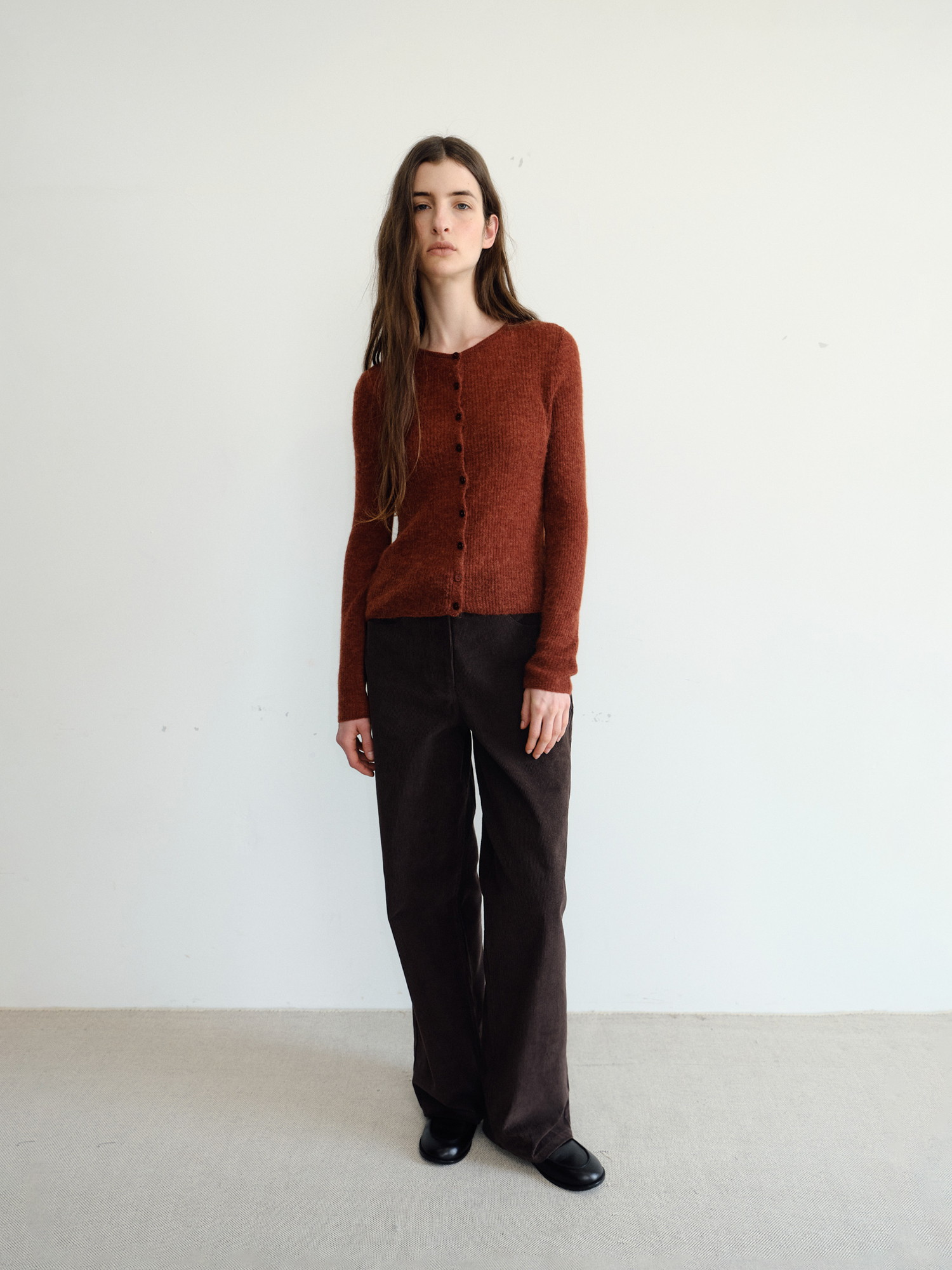 Elio Wool Knit Cardigan [Red]