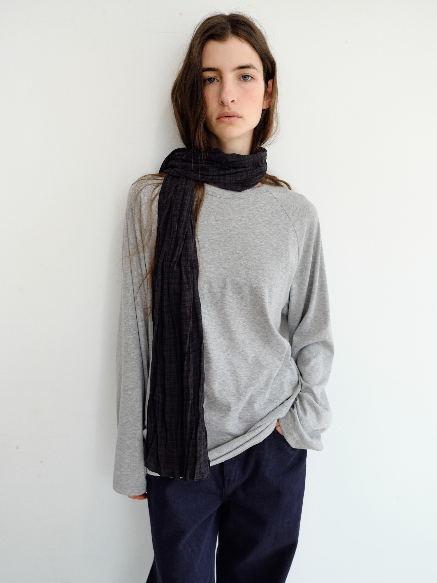 Ripple Check Scarf [Black]