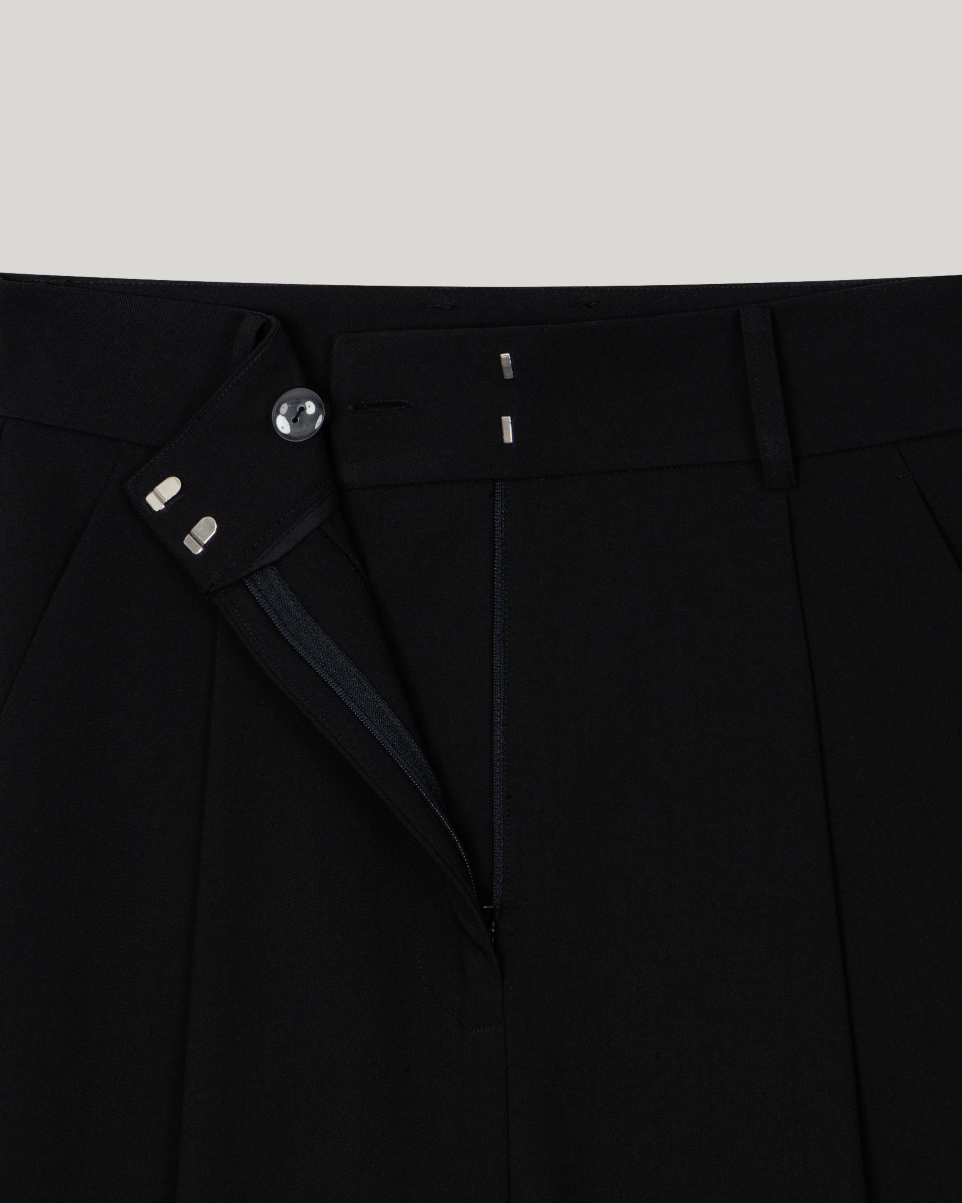 Grove Wool Wide Slacks [Black]