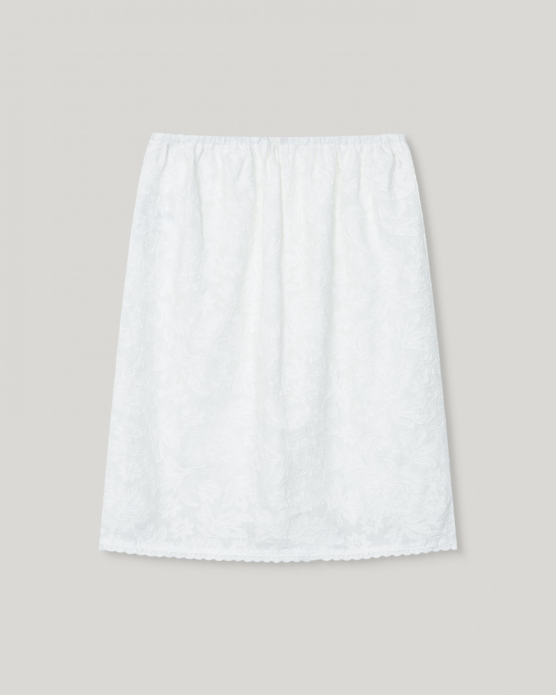 Eyelet Flower Pattern Skirt [Ivory]