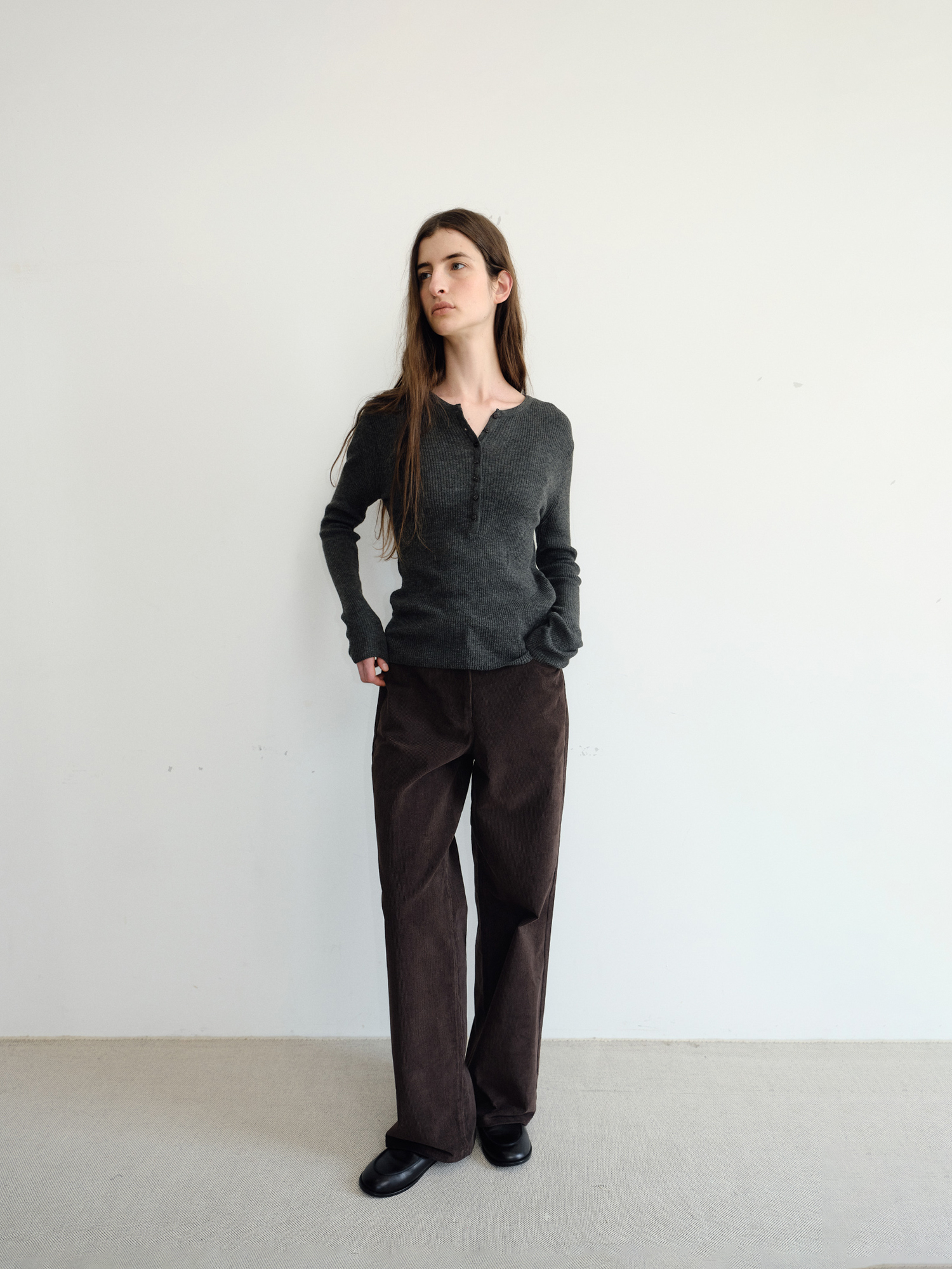 Hale Henley Knit [Charcoal]