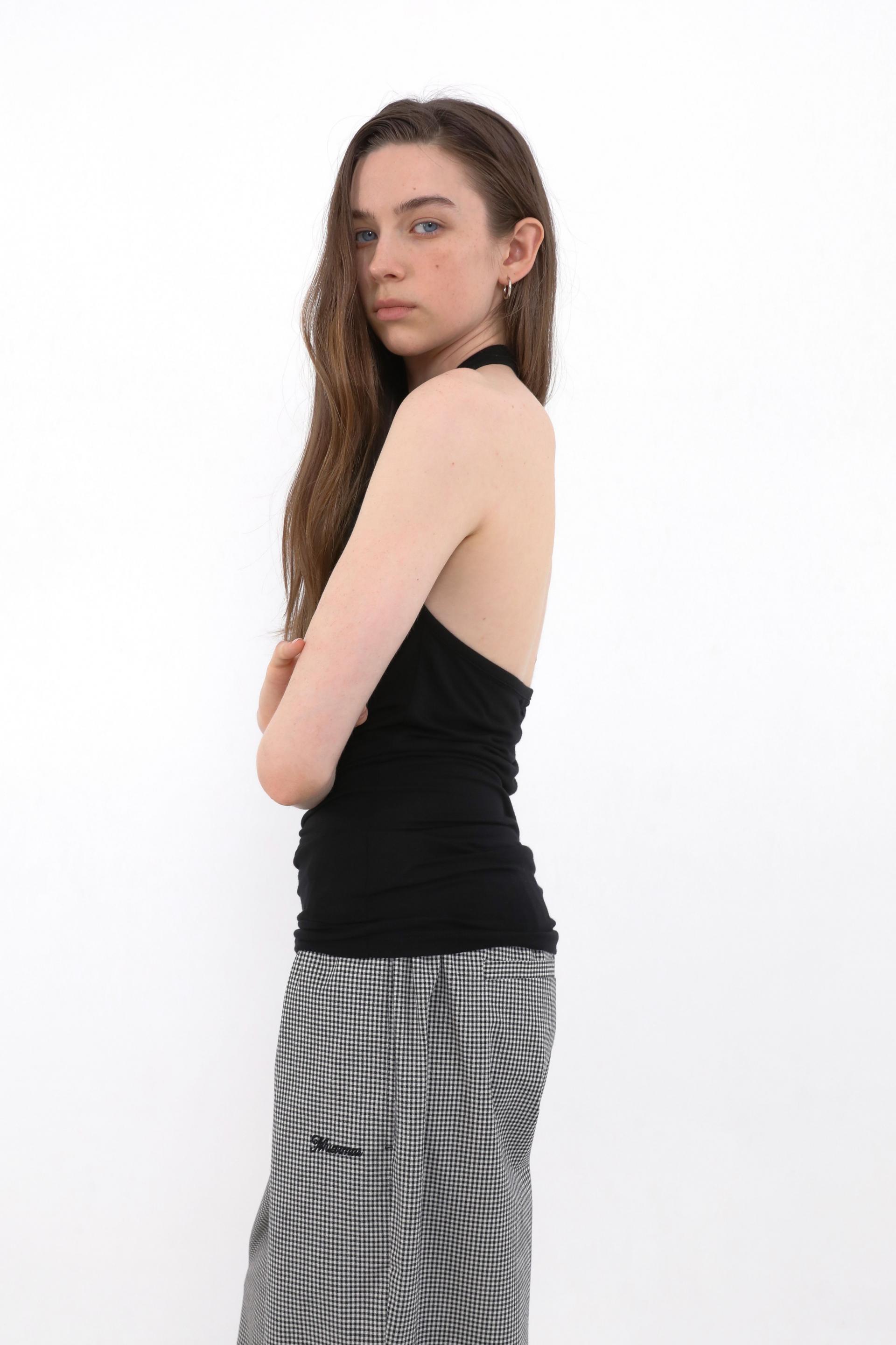 Draped Halterneck Sleeveless [Black]