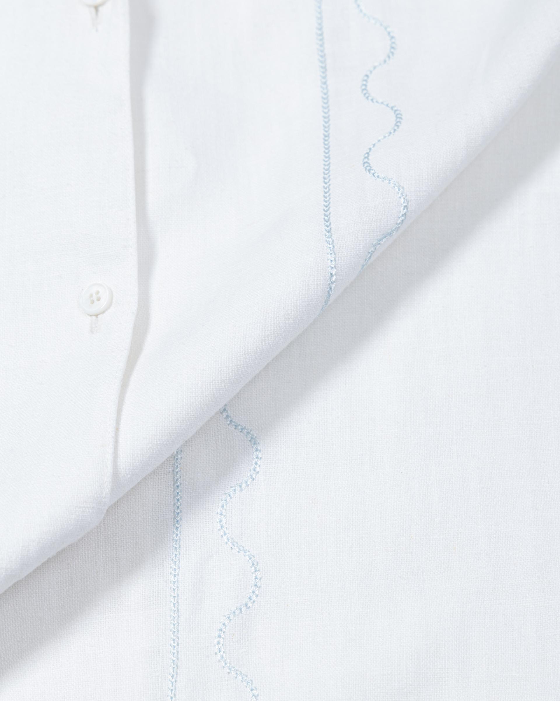 Riel Detail Linen Shirt [Sky Blue]