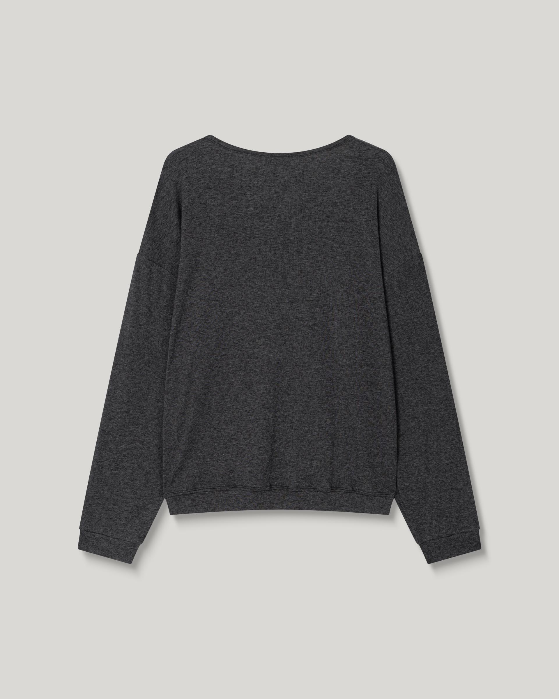 Leno Wool V-neck T-shirt [Gray]