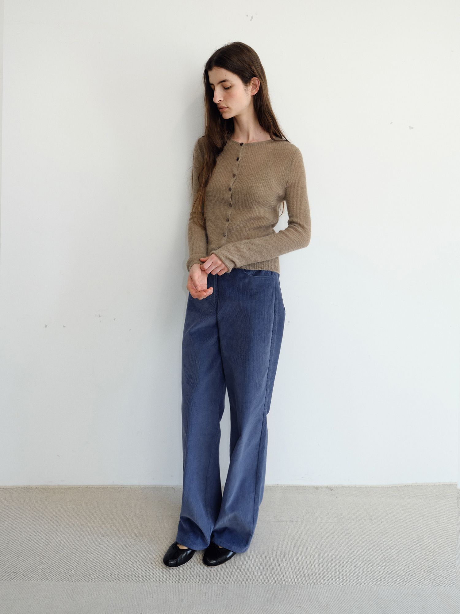 Elio Wool Knit Cardigan [Brown]