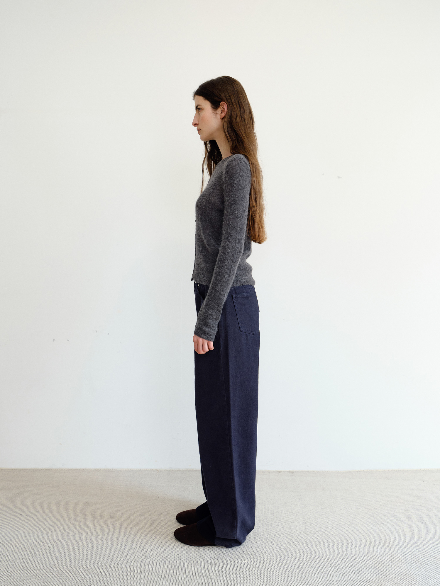Elio Wool Knit Cardigan [Charcoal]