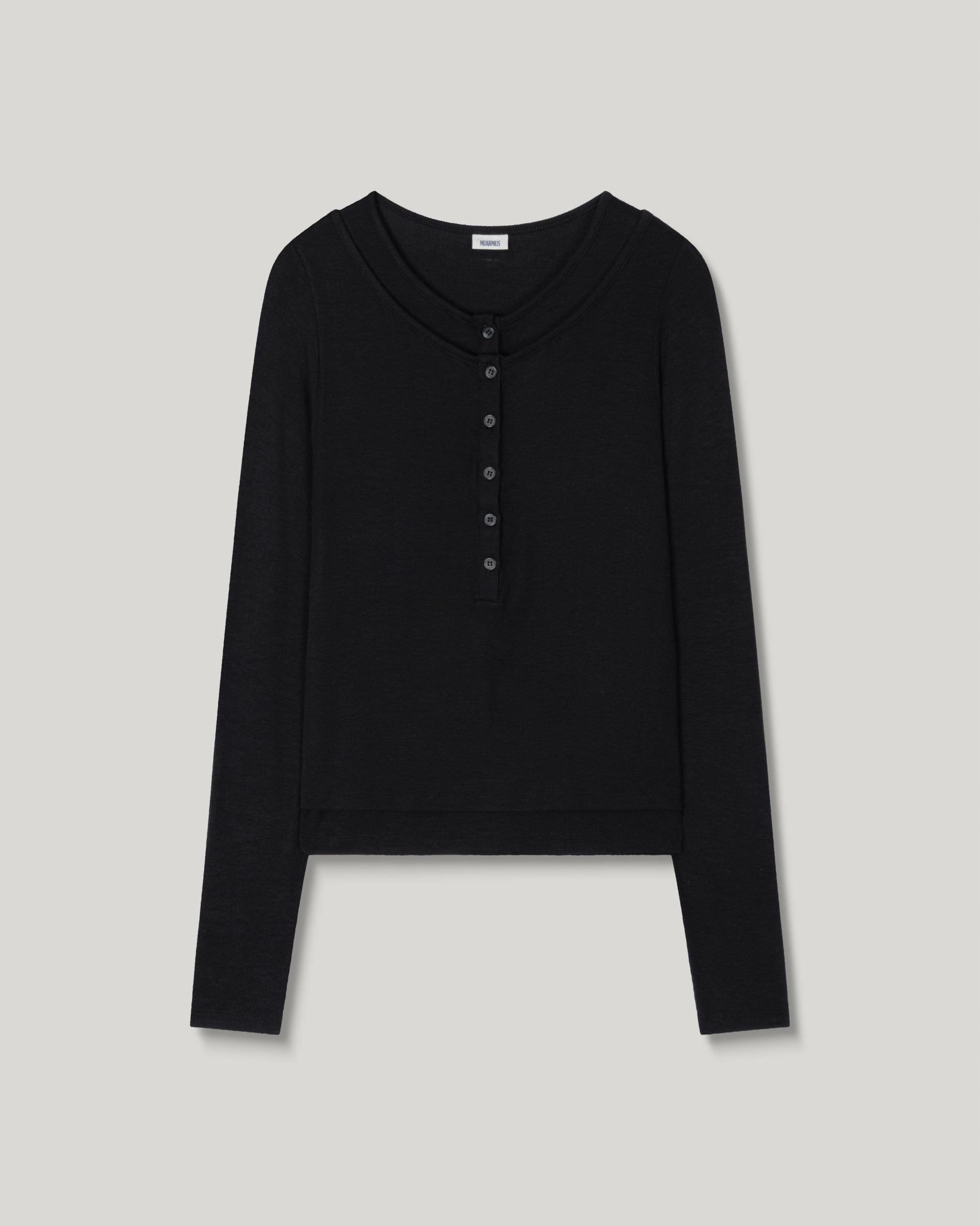 Veil Layered T-shirt [Black]