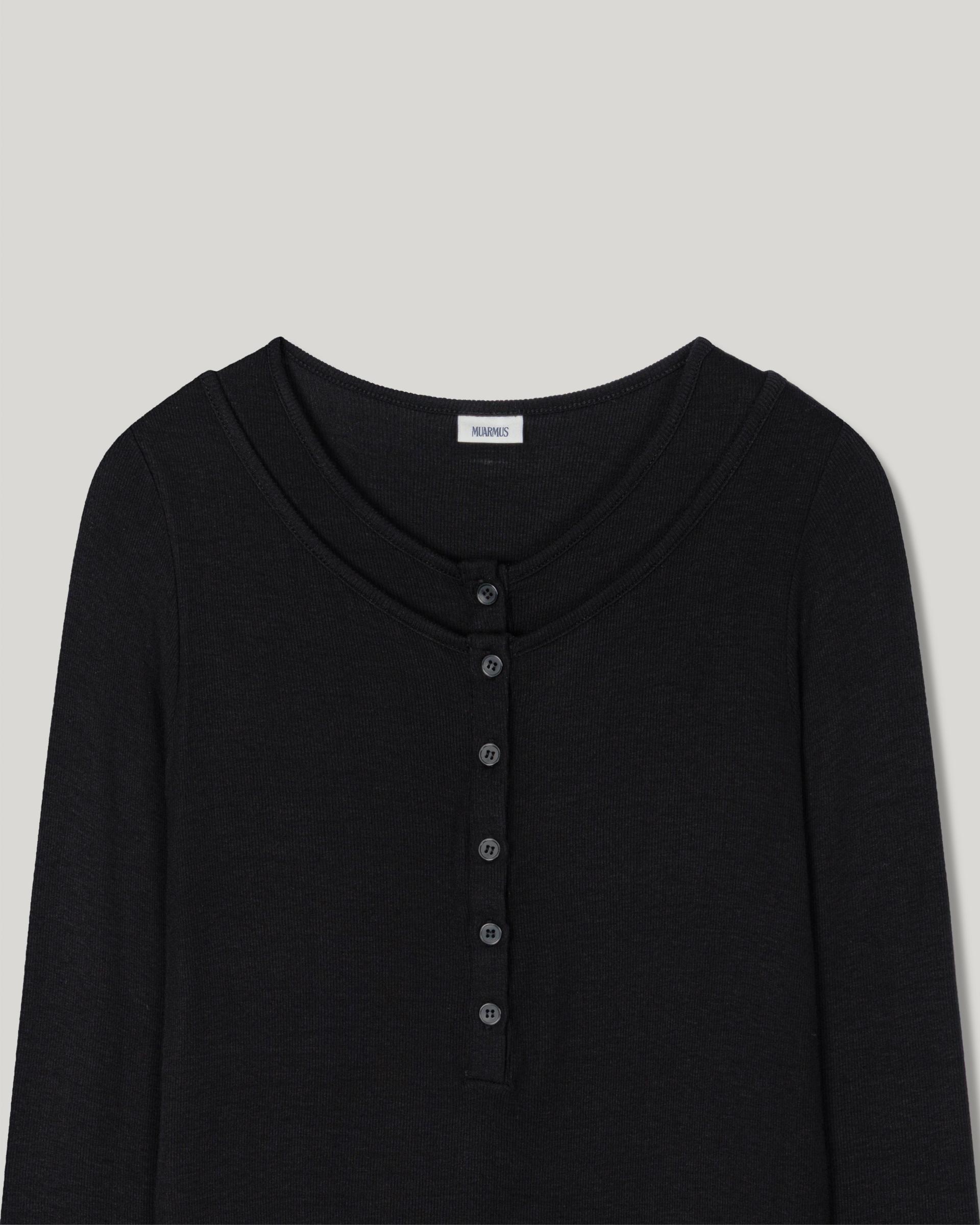 Veil Layered T-shirt [Black]