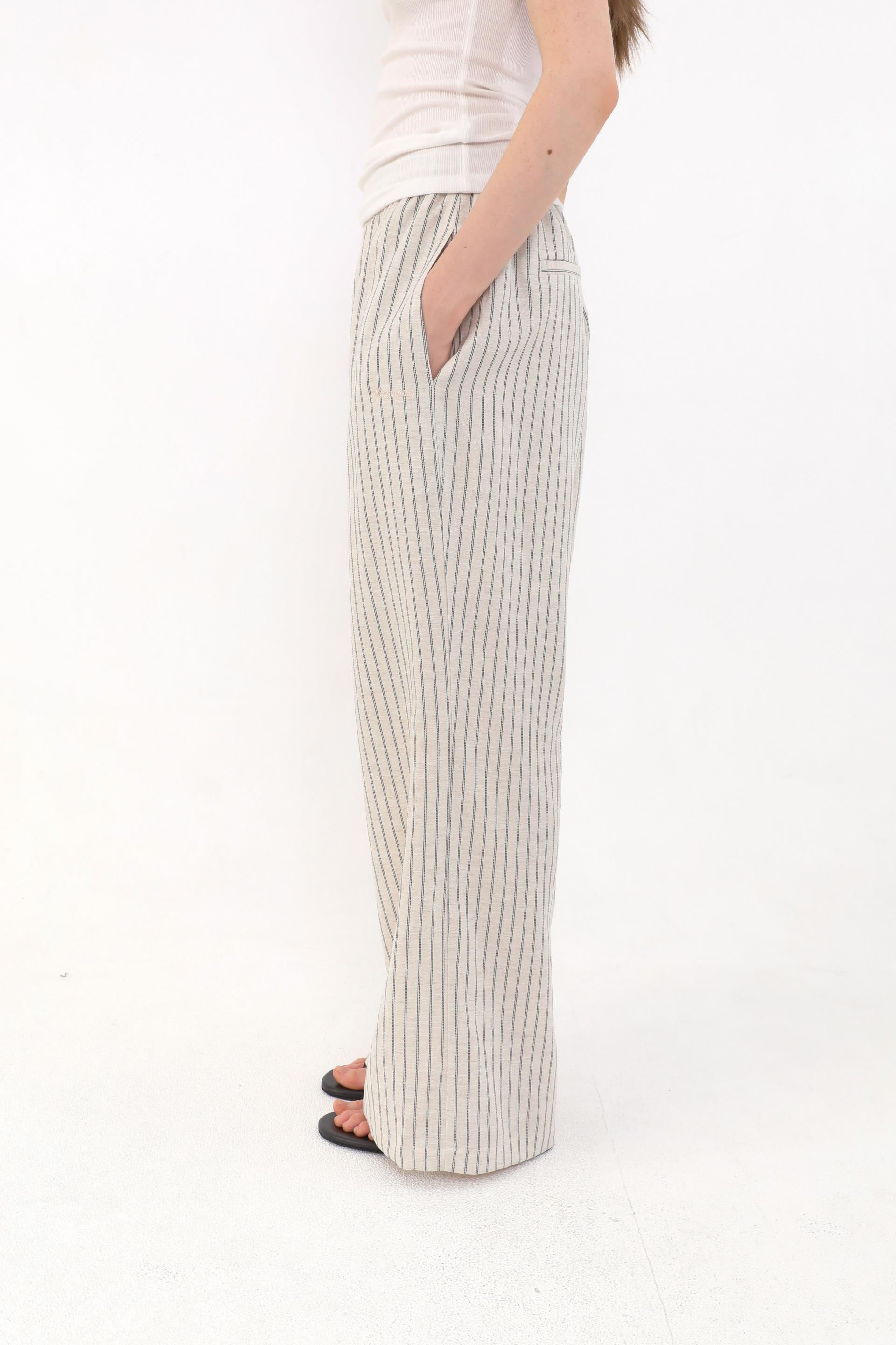 Ver Stripe Linen Pants [Black]