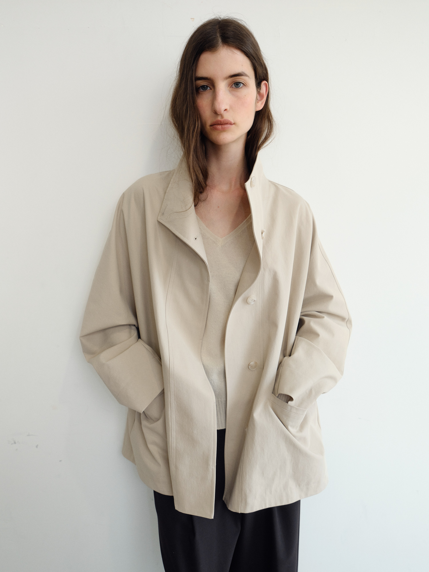Dane Half Trench Coat [Beige]