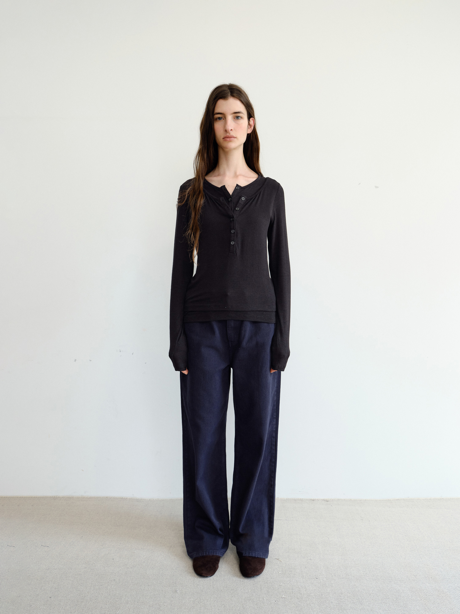 Veil Layered T-shirt [Black]