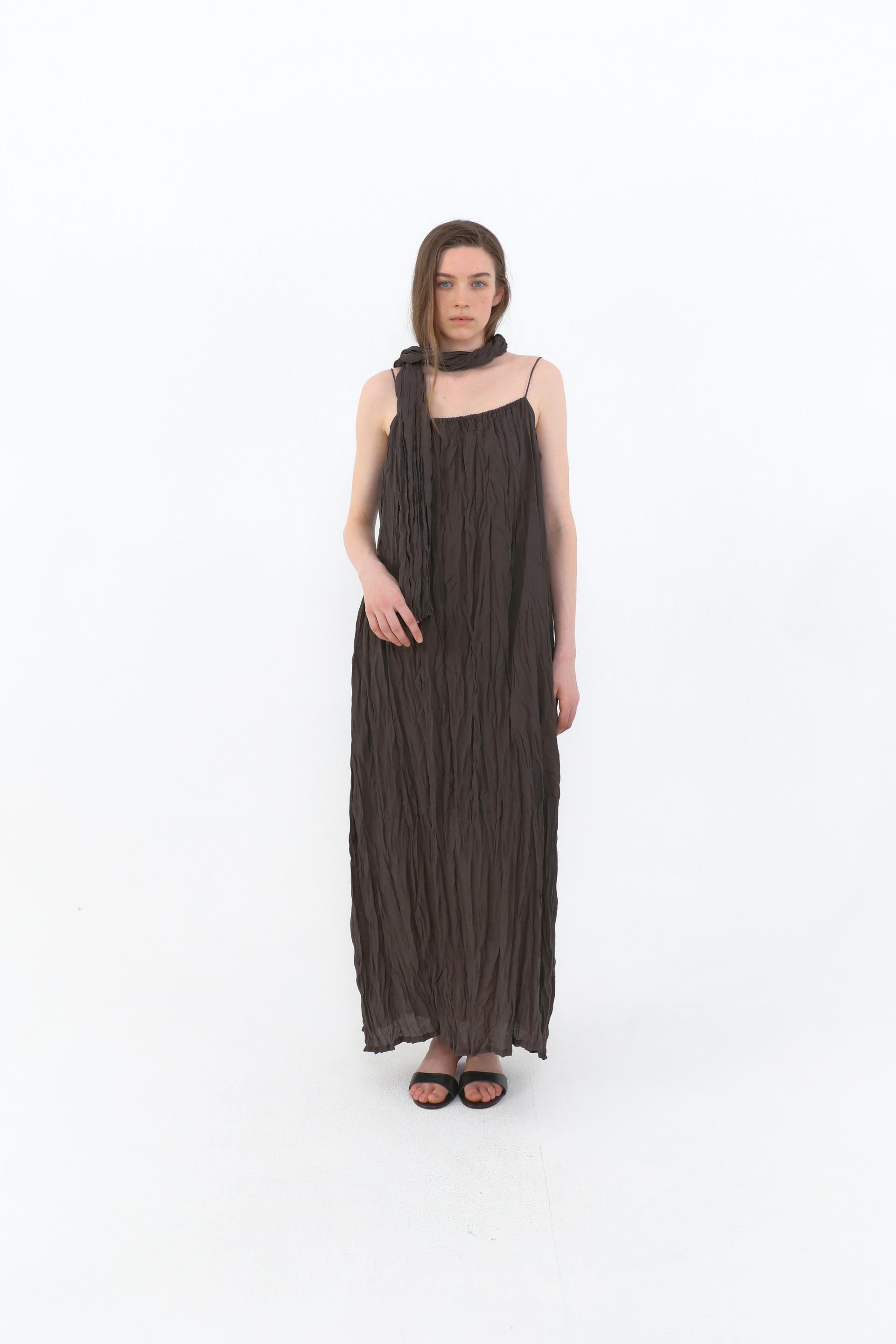Maren Twist Scarf Dress [Brown]