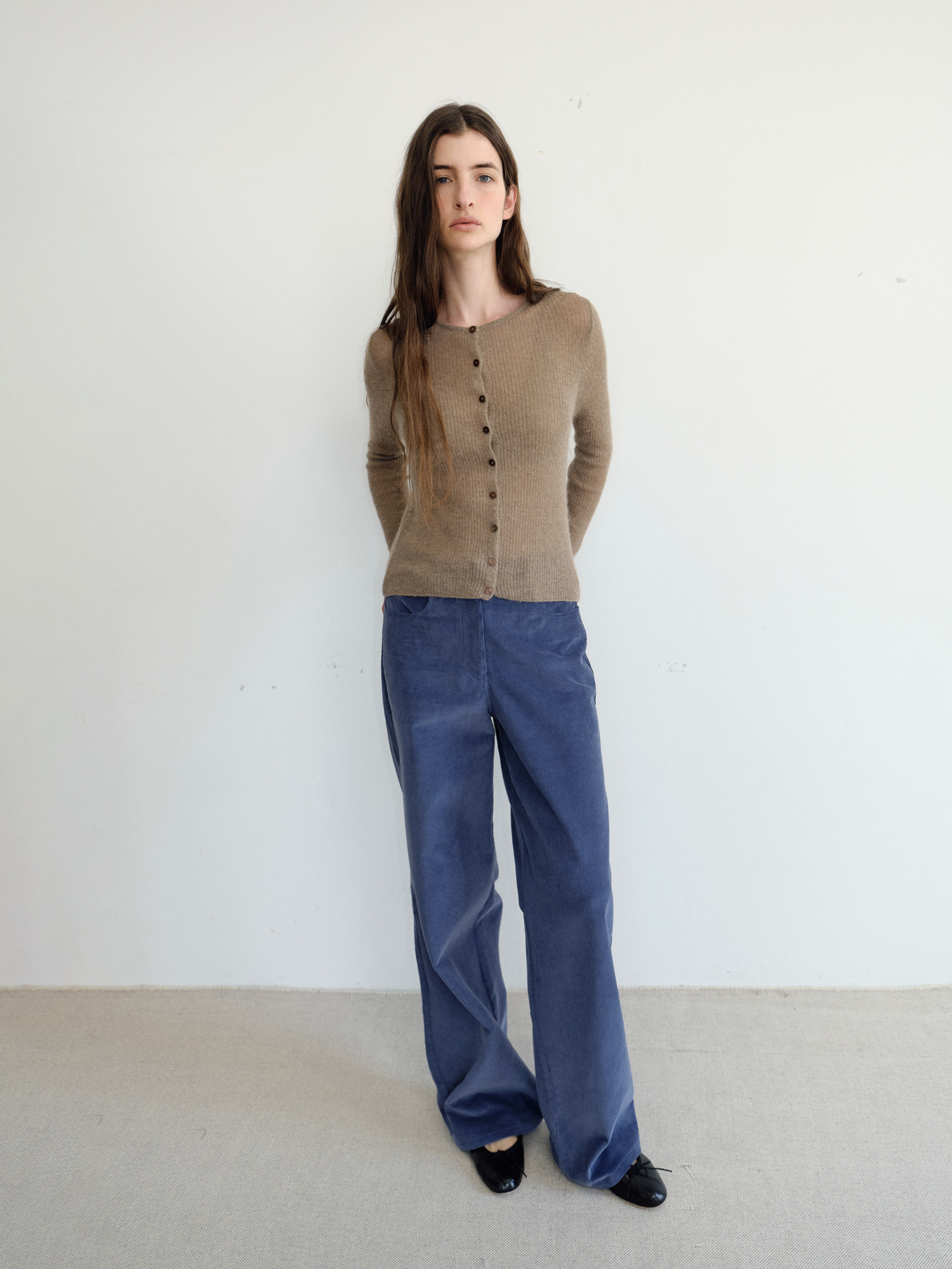 Elio Wool Knit Cardigan [Brown]