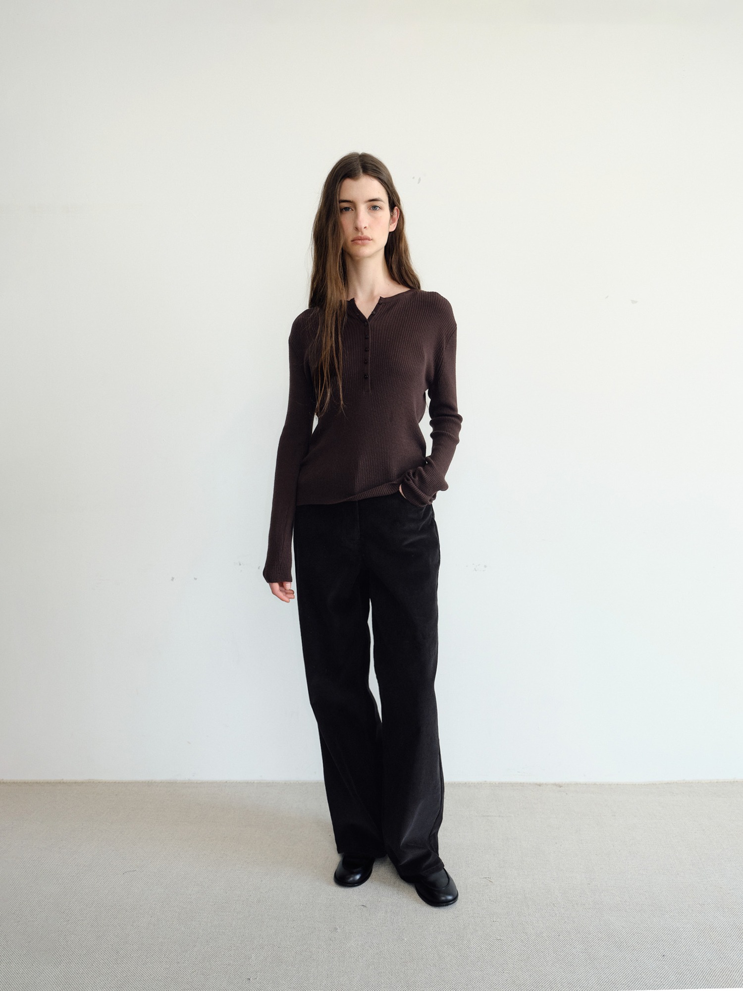 Hale Henley Knit [Brown]