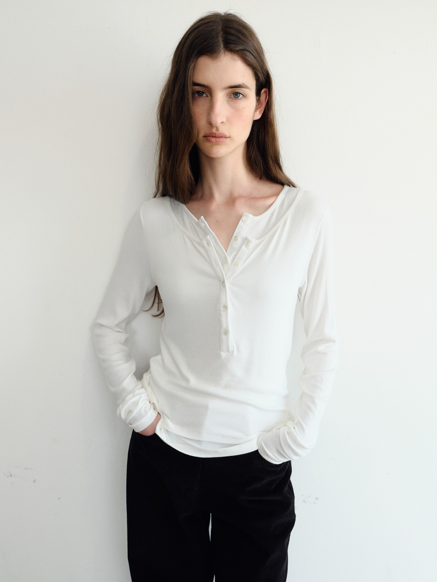 Veil Layered T-shirt [Ivory]