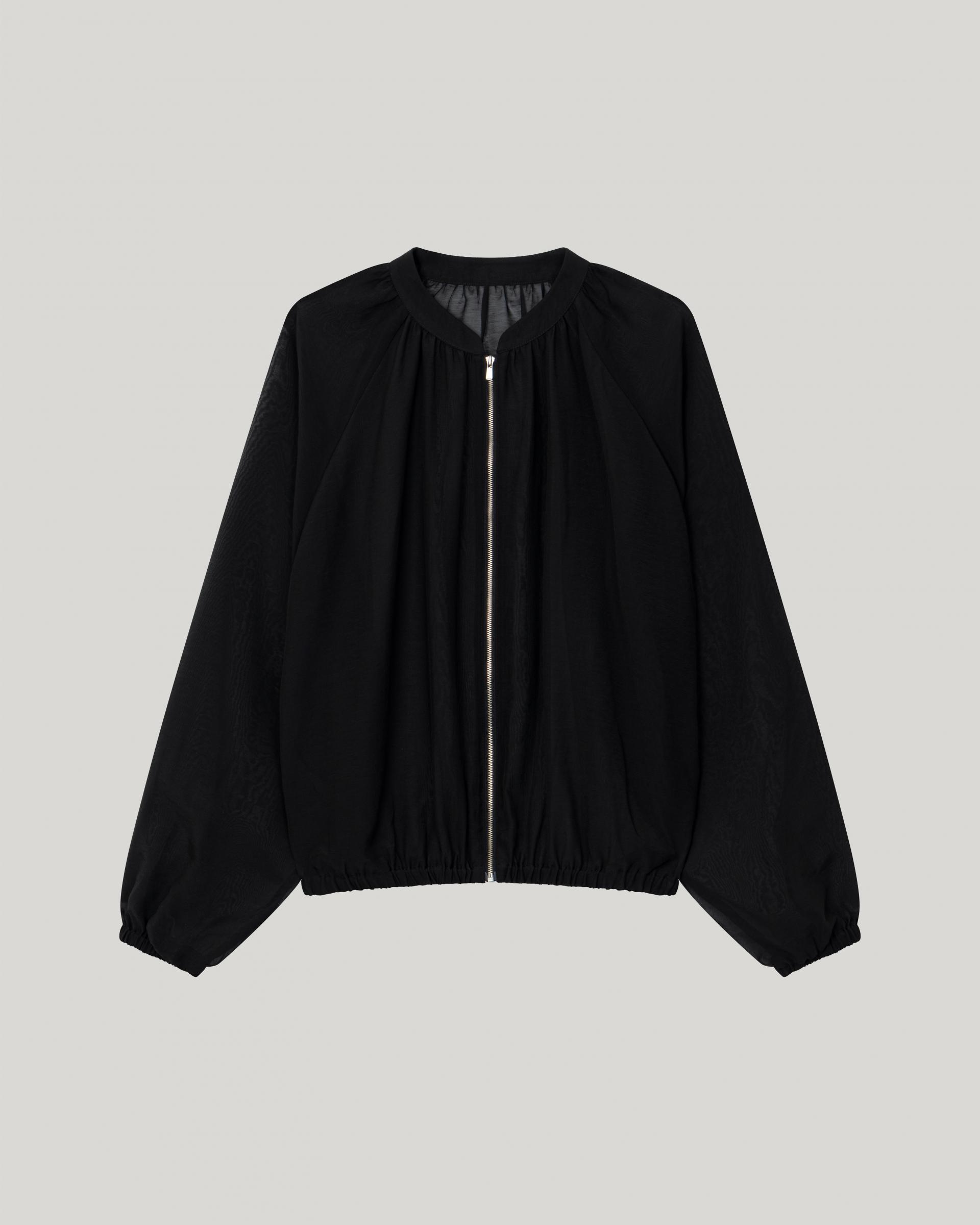 Brill Sheer Shirring Jumper [Black]